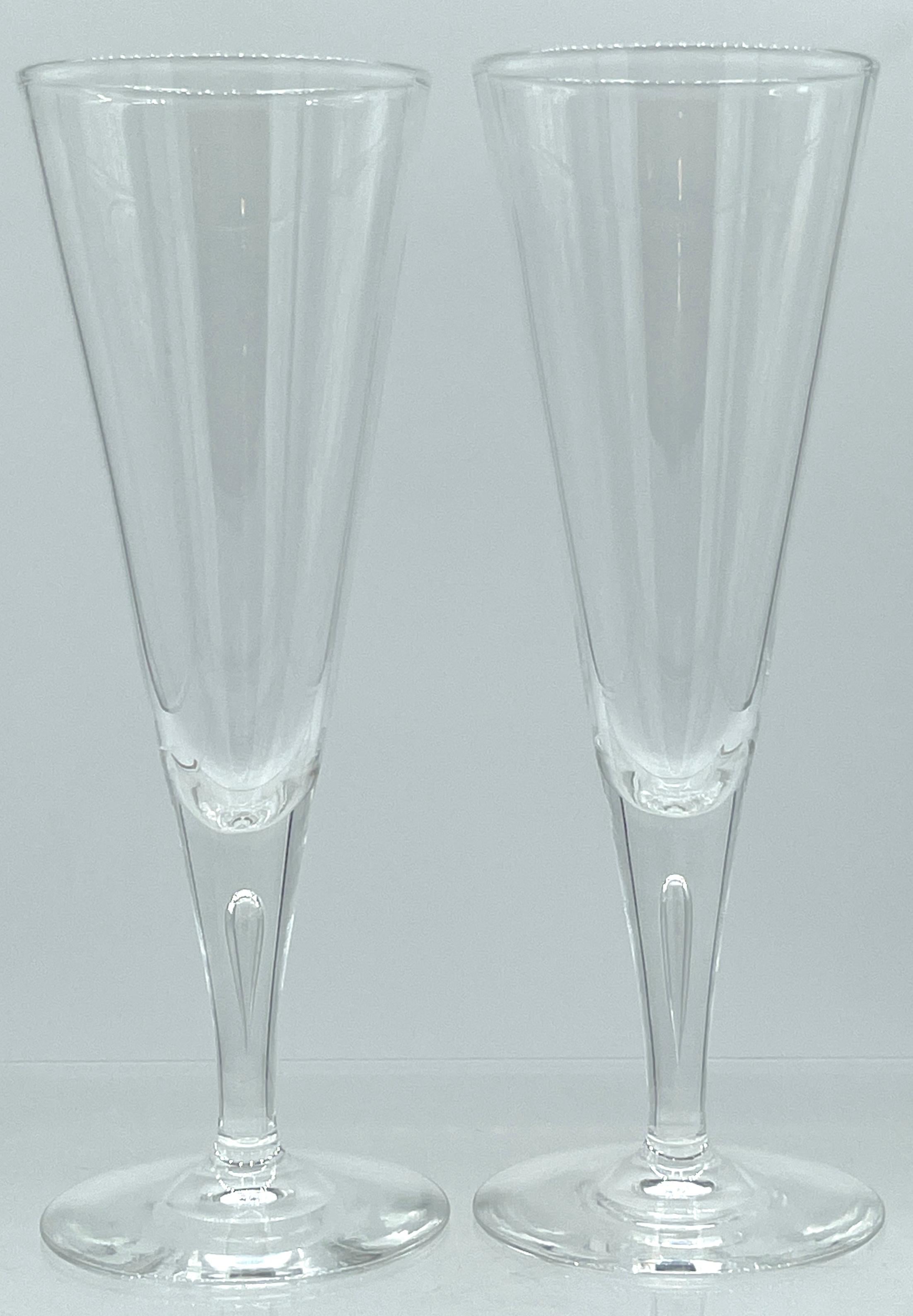 12  1960s Steuben #7924 Burbuja Controlada Copas Grandes/ Champagnes en Bueno estado para la venta en West Palm Beach, FL