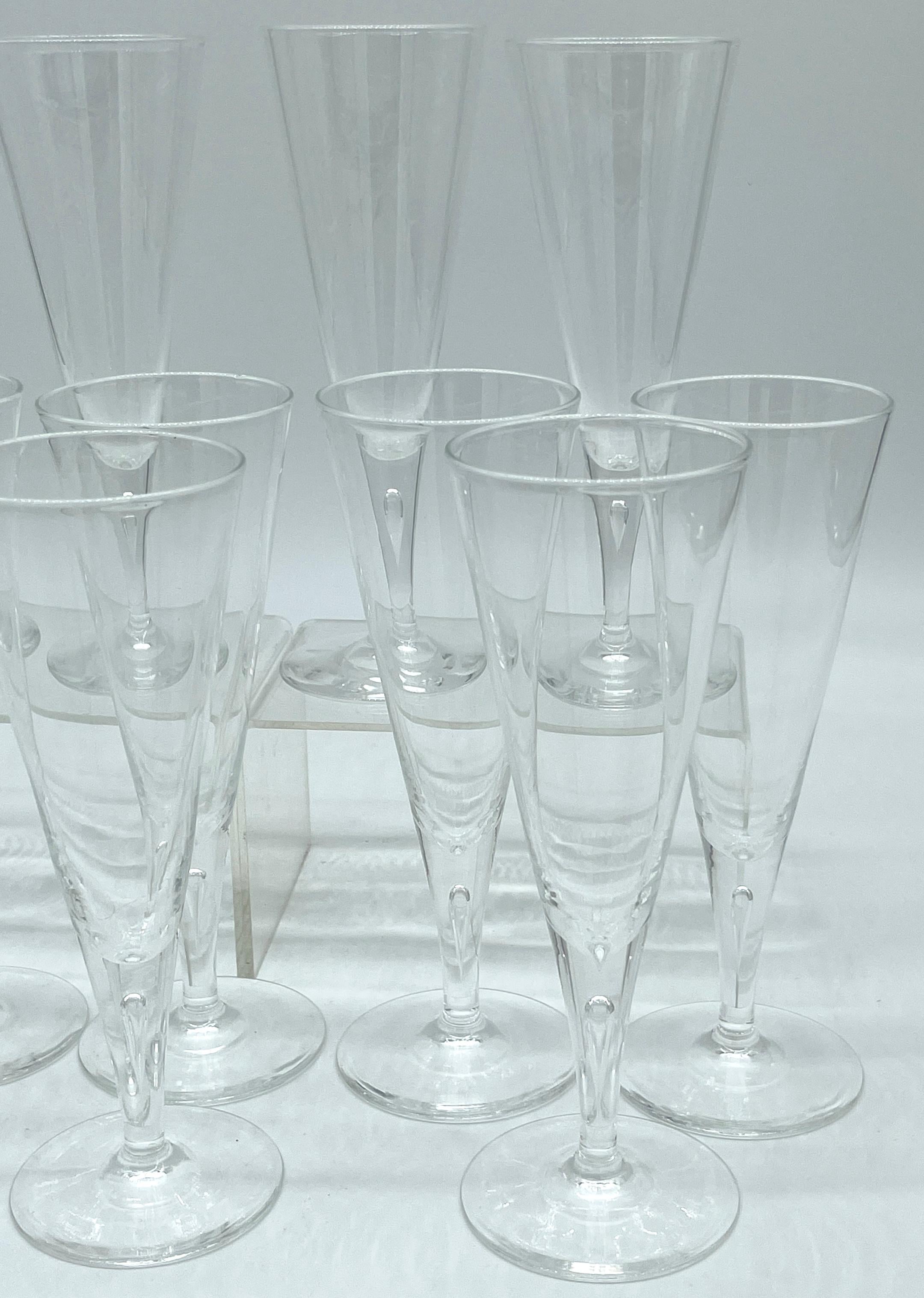 12  1960s Steuben #7924 Burbuja Controlada Copas Grandes/ Champagnes en venta 2