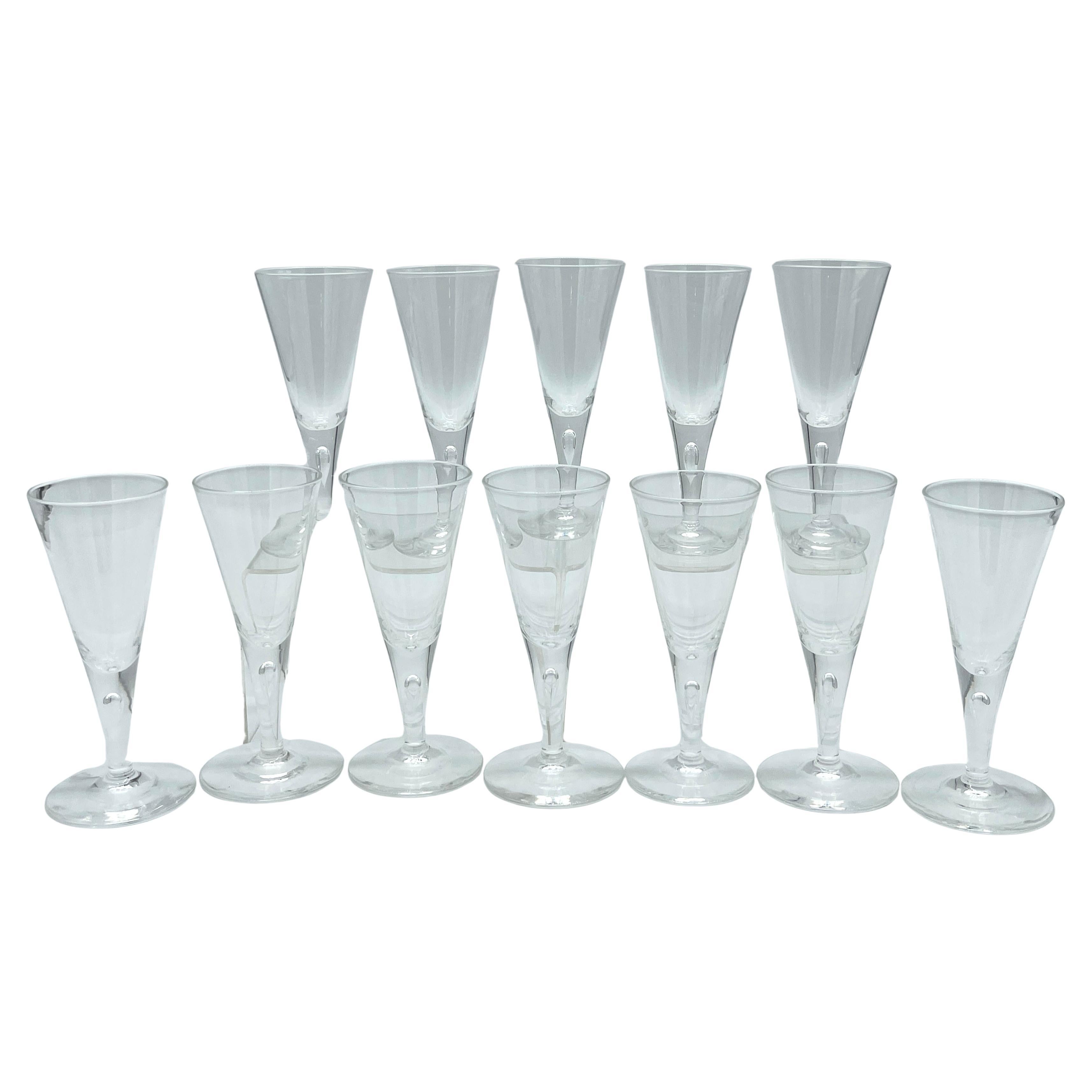 12  1960s Steuben #7924 Burbuja Controlada Copas Grandes/ Champagnes