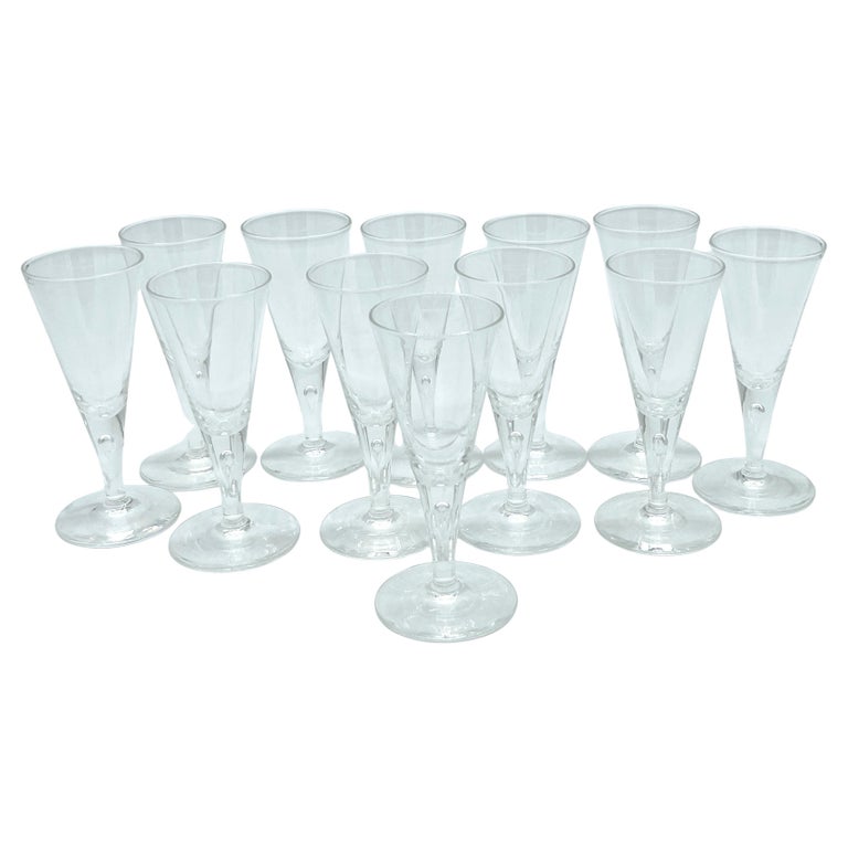 Saint Louis 4 Verres A Eau En Cristal Modèle Noël Gravé H 17cm (L5