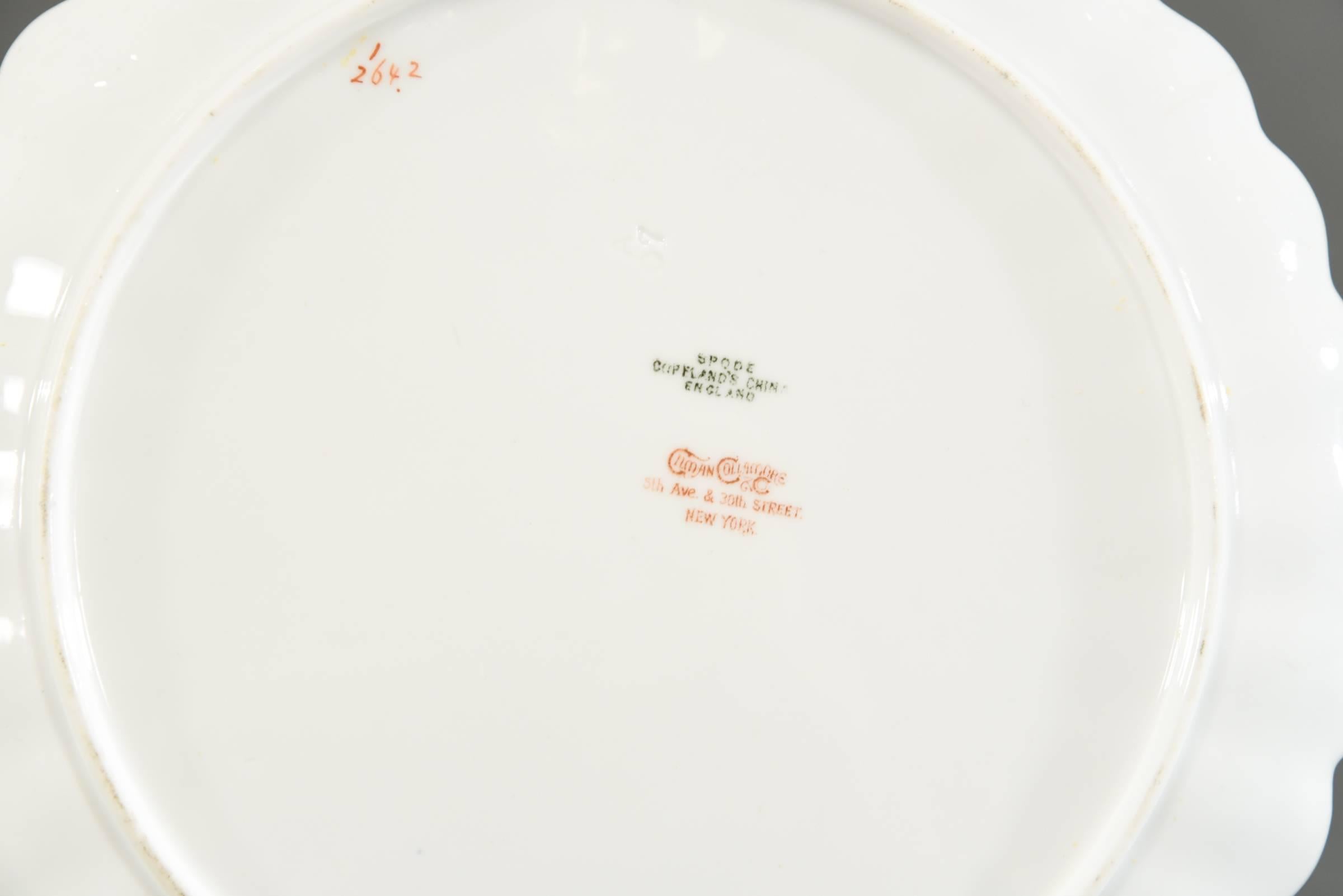 12 Aesthetic Movement Spode Copeland Hand-Painted Dessertteller Kobaltblau im Zustand „Hervorragend“ im Angebot in Great Barrington, MA