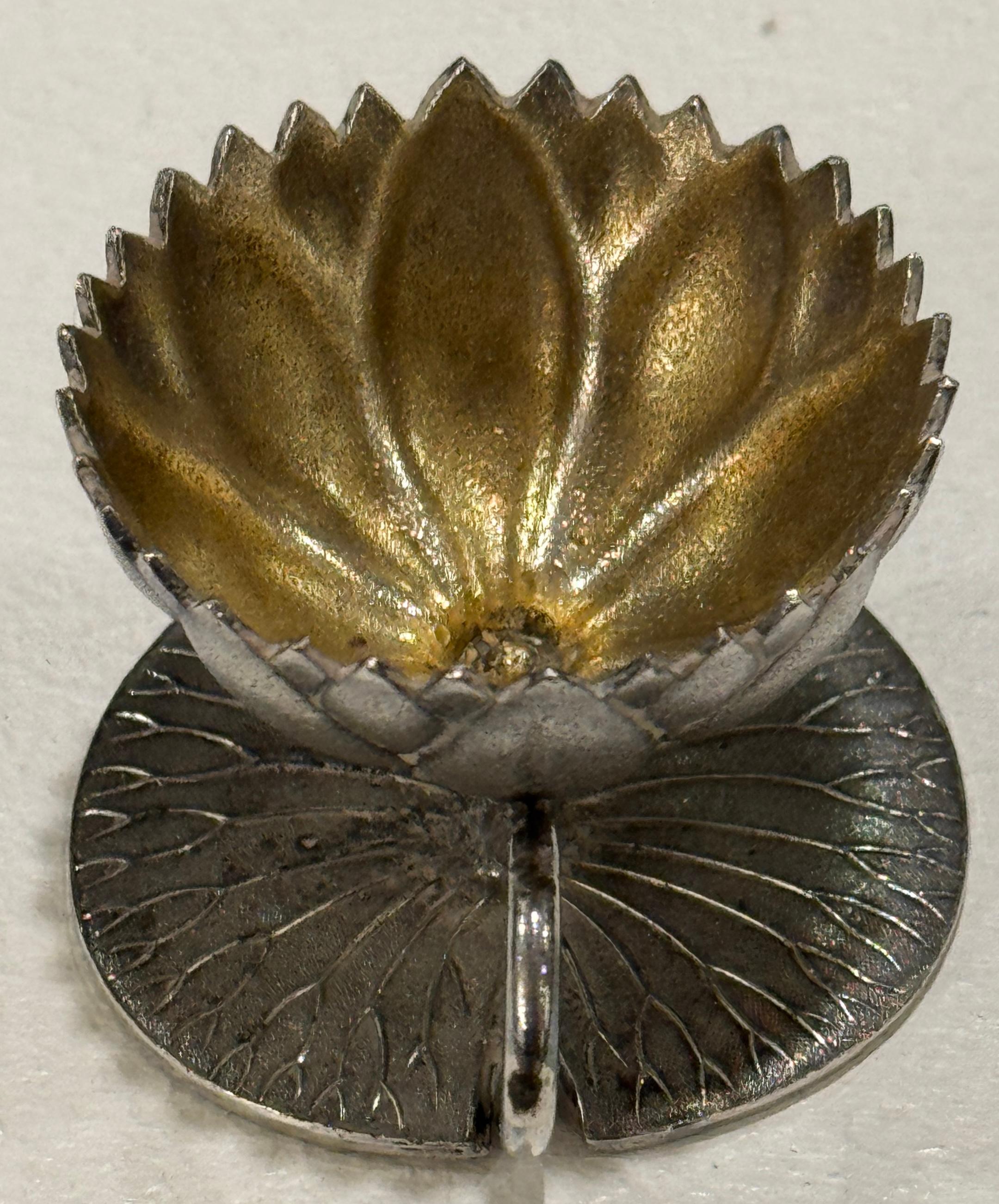 12 American Aesthetic Movement Meriden Silverplate & Goldwashed Lotus Open Salts For Sale 4