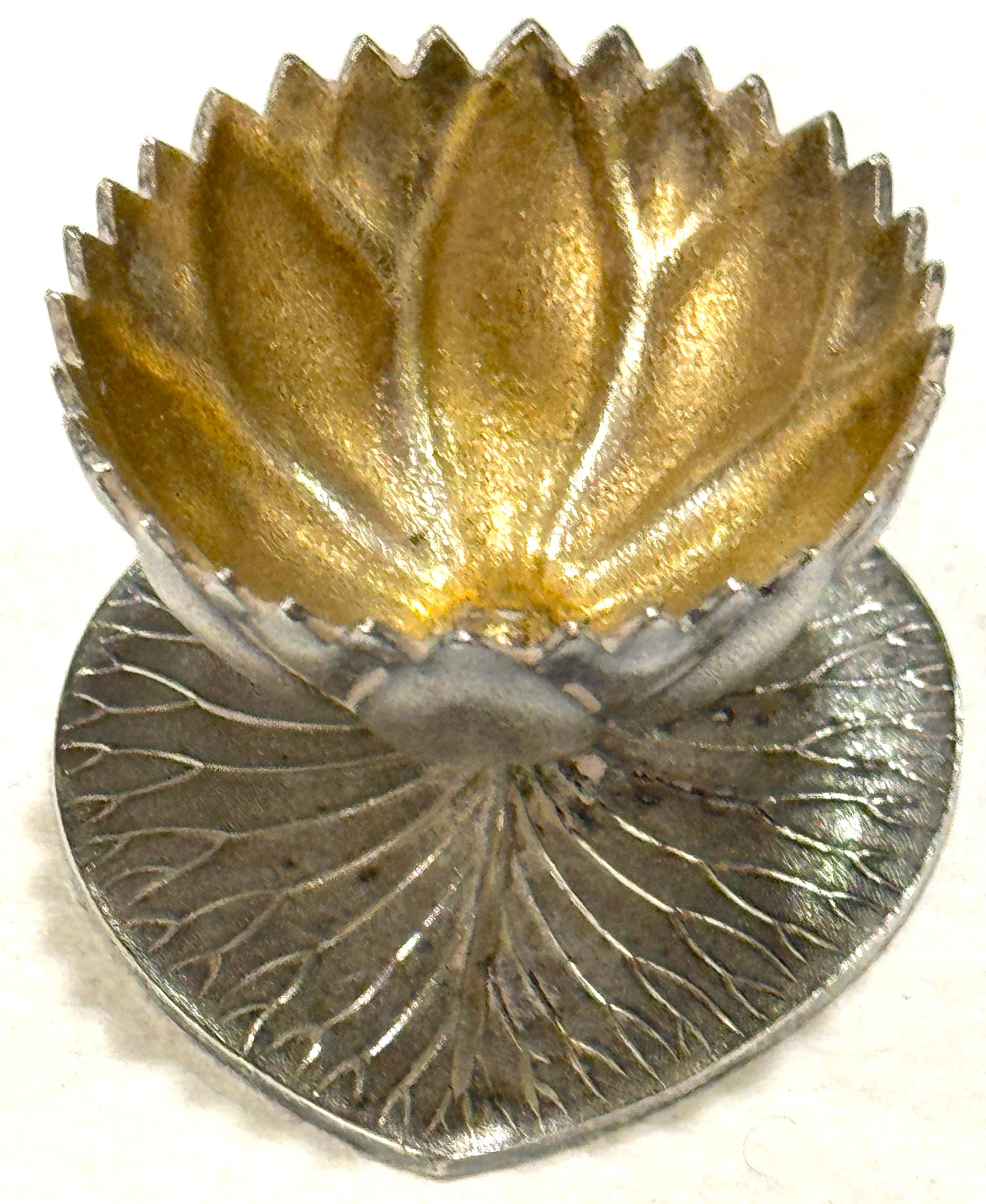 12 American Aesthetic Movement Meriden Silverplate & Goldwashed Lotus Open Salts For Sale 7