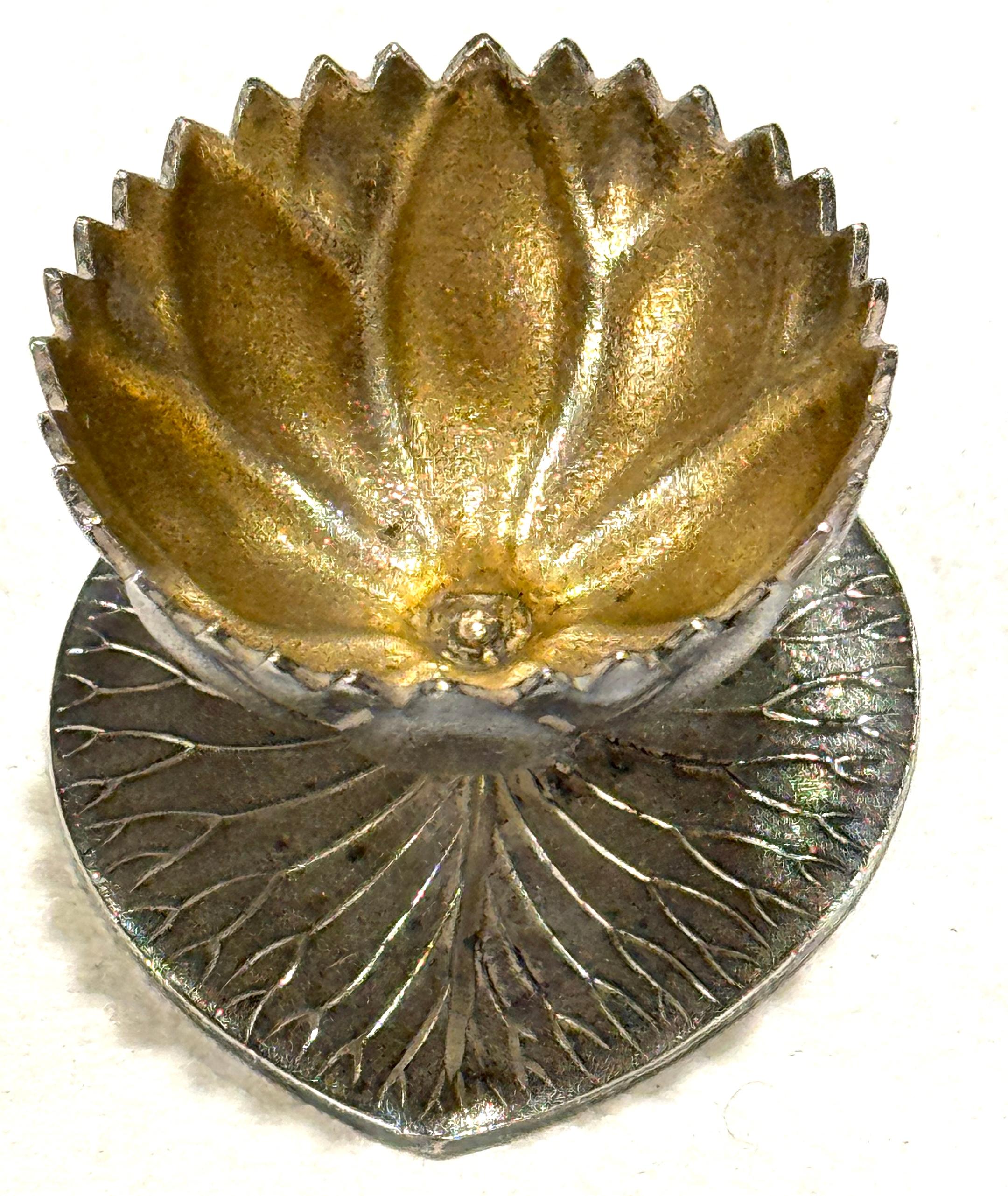 12 American Aesthetic Movement Meriden Silverplate & Goldwashed Lotus Open Salts For Sale 8