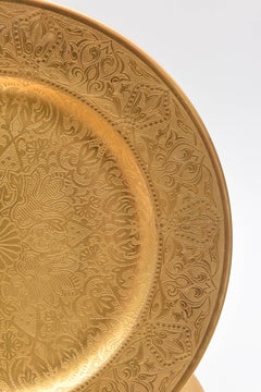 12 Antique All-Over Gilt Encrusted Presentation Plates, England