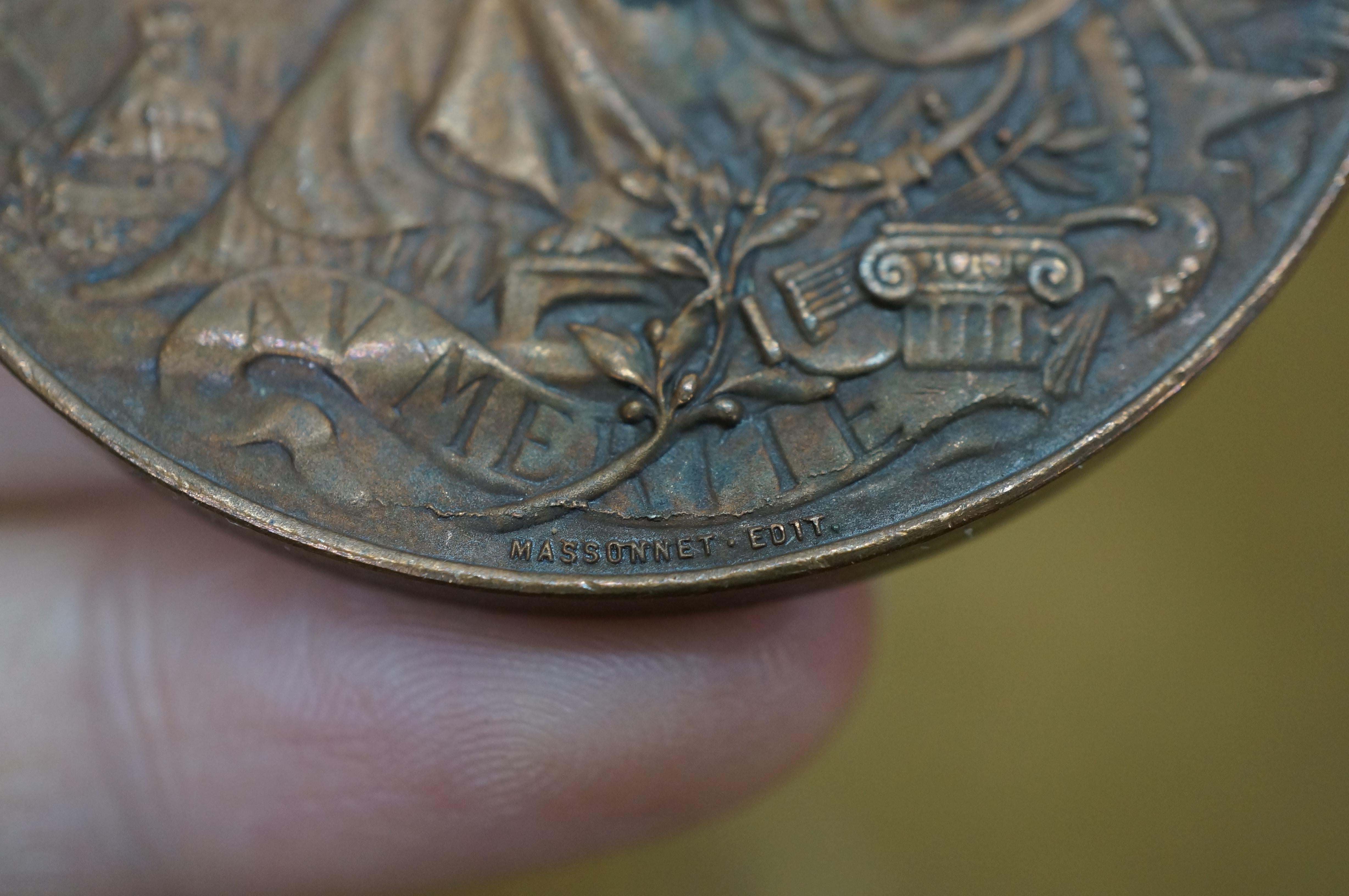 12 médailles anciennes en bronze Art Nouveau Médailles des employés de la NCR Récompenses en vente 9