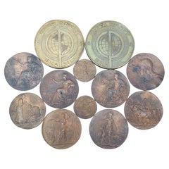 12 Antique Art Nouveau Bronze NCR Employee Medals Medallions Awards