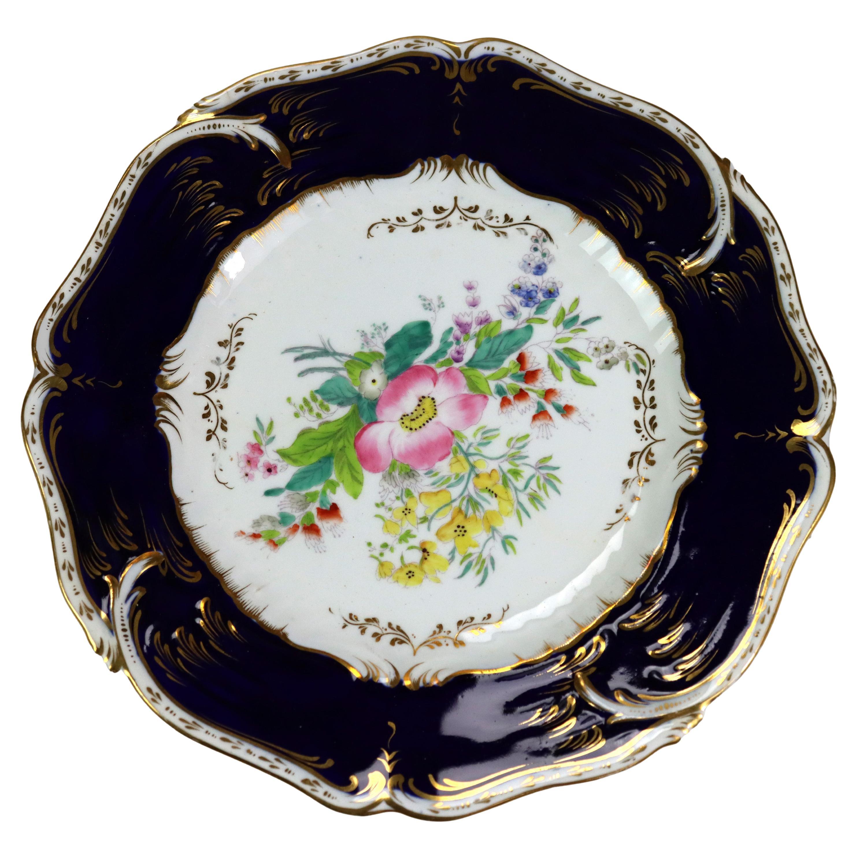 12 Antique English Cobalt Blue & Gilt Porcelain Plates C1900
Measures - 1