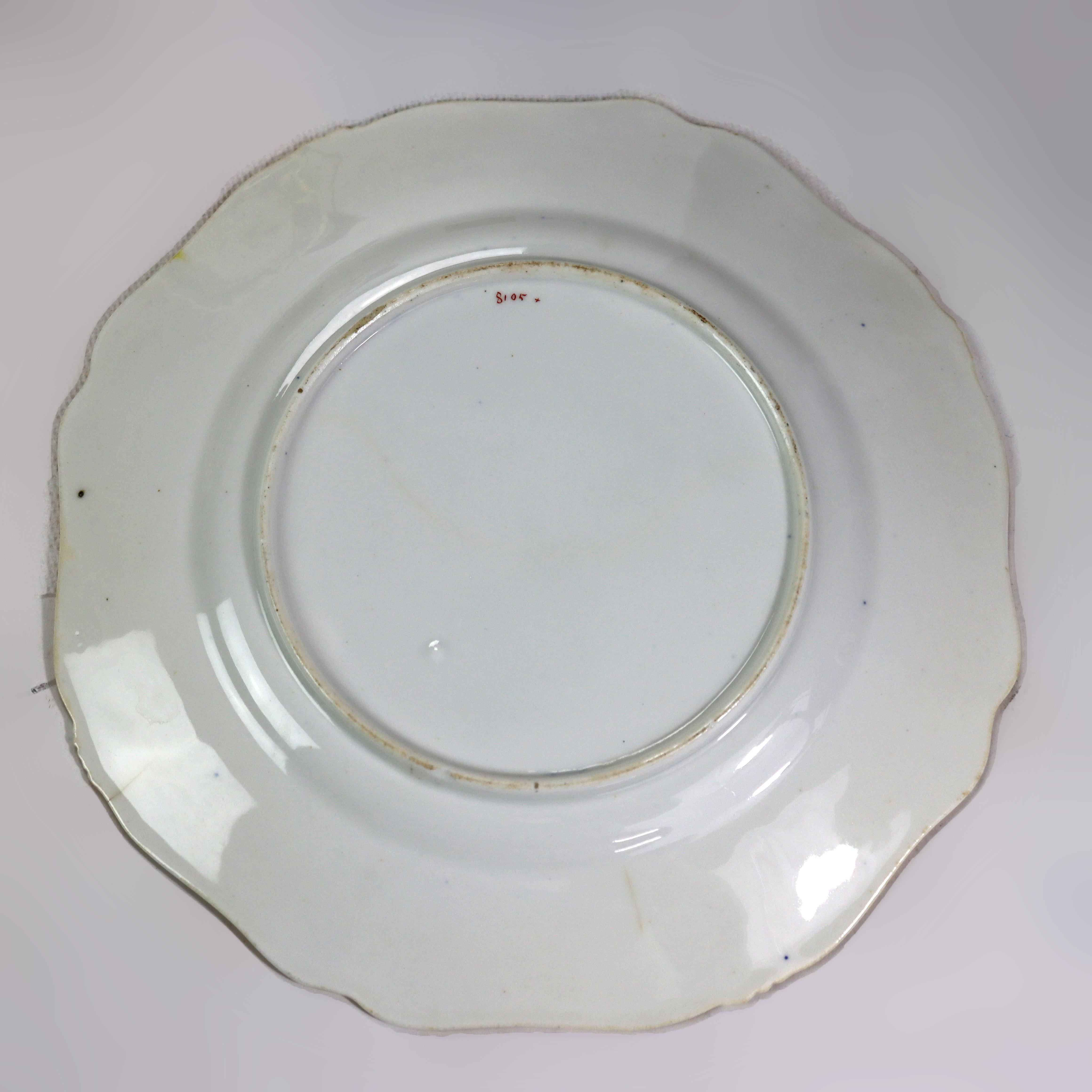 12 Antique English Cobalt Blue & Gilt Porcelain Plates C1900 In Good Condition For Sale In Big Flats, NY