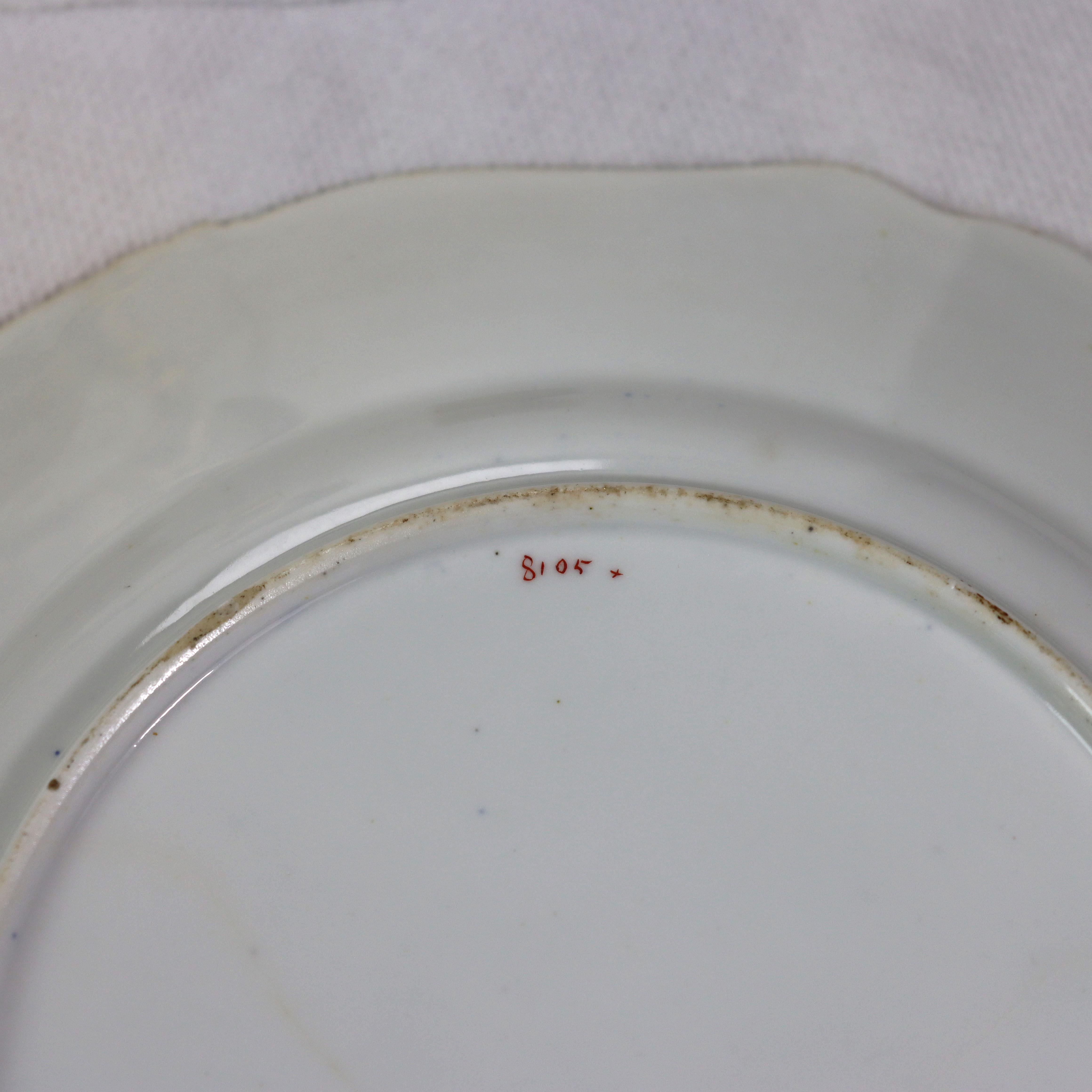 20th Century 12 Antique English Cobalt Blue & Gilt Porcelain Plates C1900 For Sale