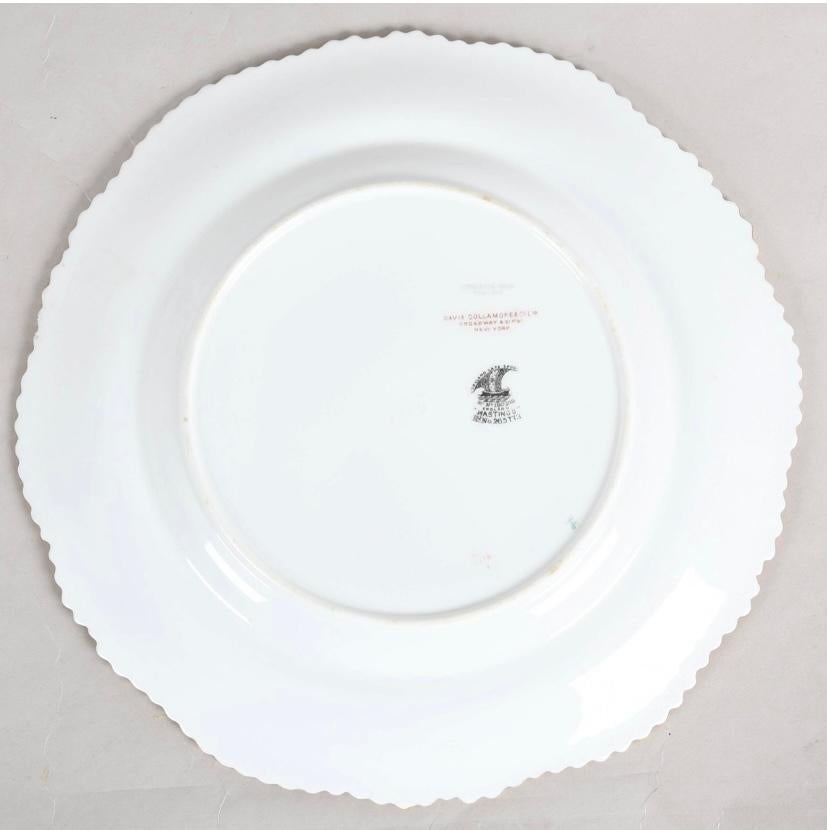 Hand-Crafted 12 Antique English Dinner Plates, Pretty Double Green Swag & Gilt. Circa 1900
