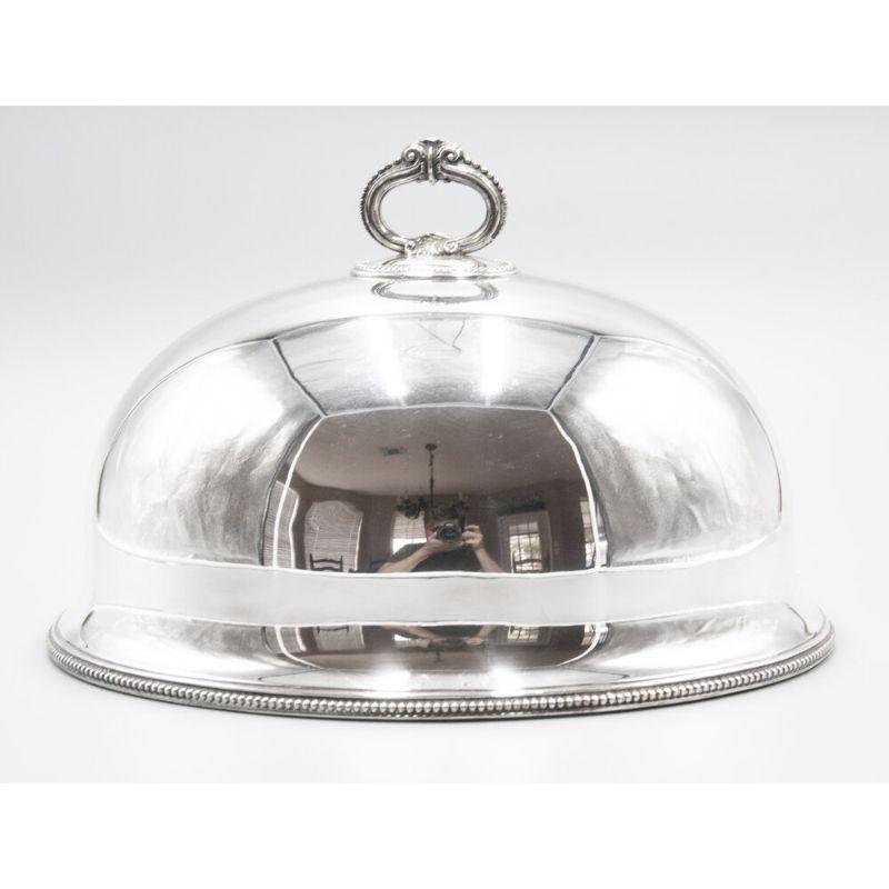 Antique English Silver Plate Meat Dome In Good Condition In Pearland, TX