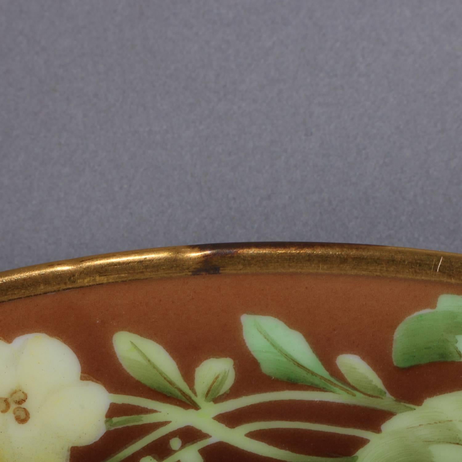 20th Century 12 Antique German Hand-Painted Bavaria Tirschenreuth Floral Salad Plates