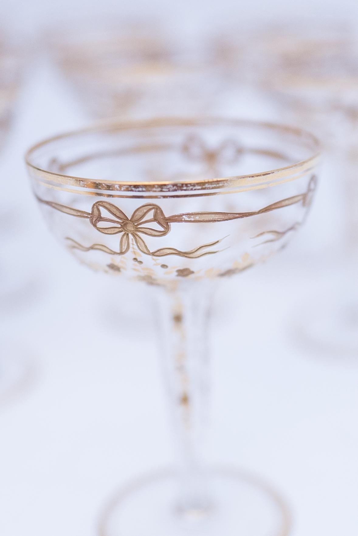 hollow stem coupe glasses