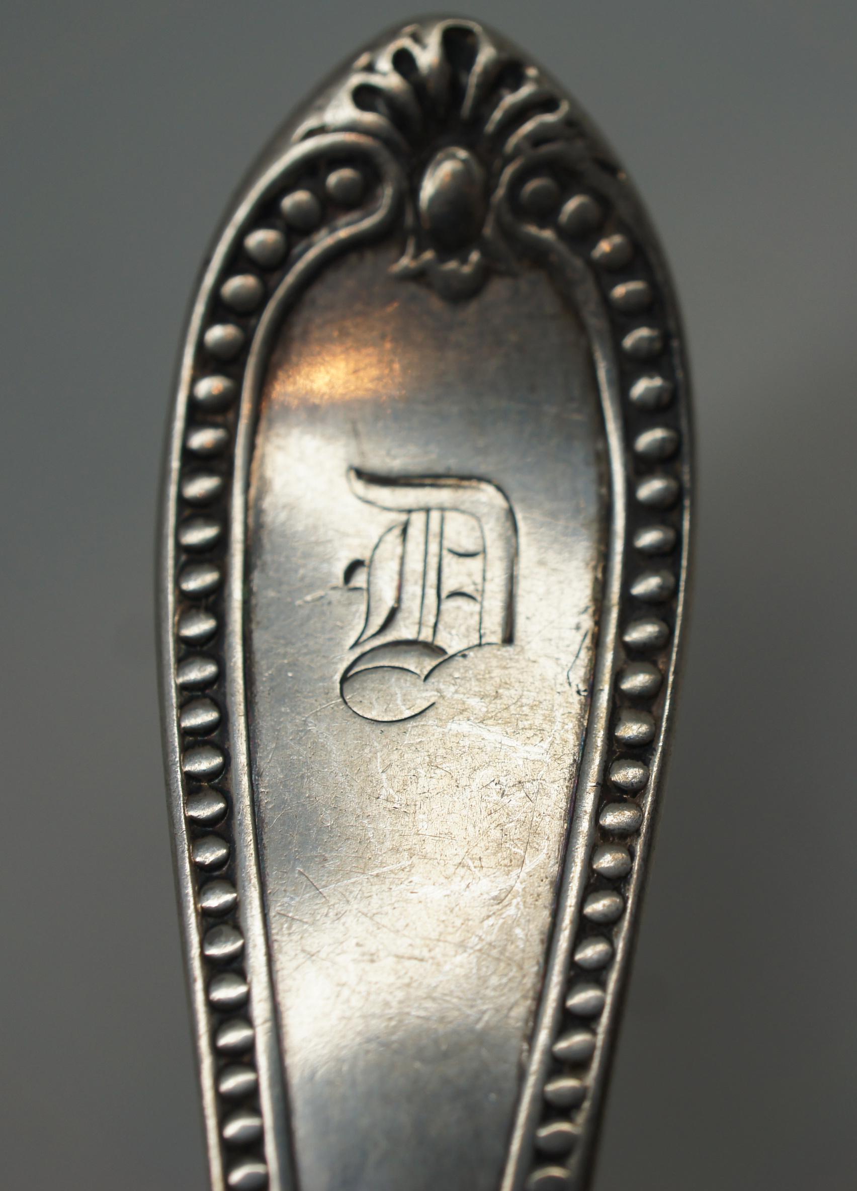 12 Antique JE Caldwell Jd Chase Sterling Silver Tea Spoons Monogram D For Sale 2