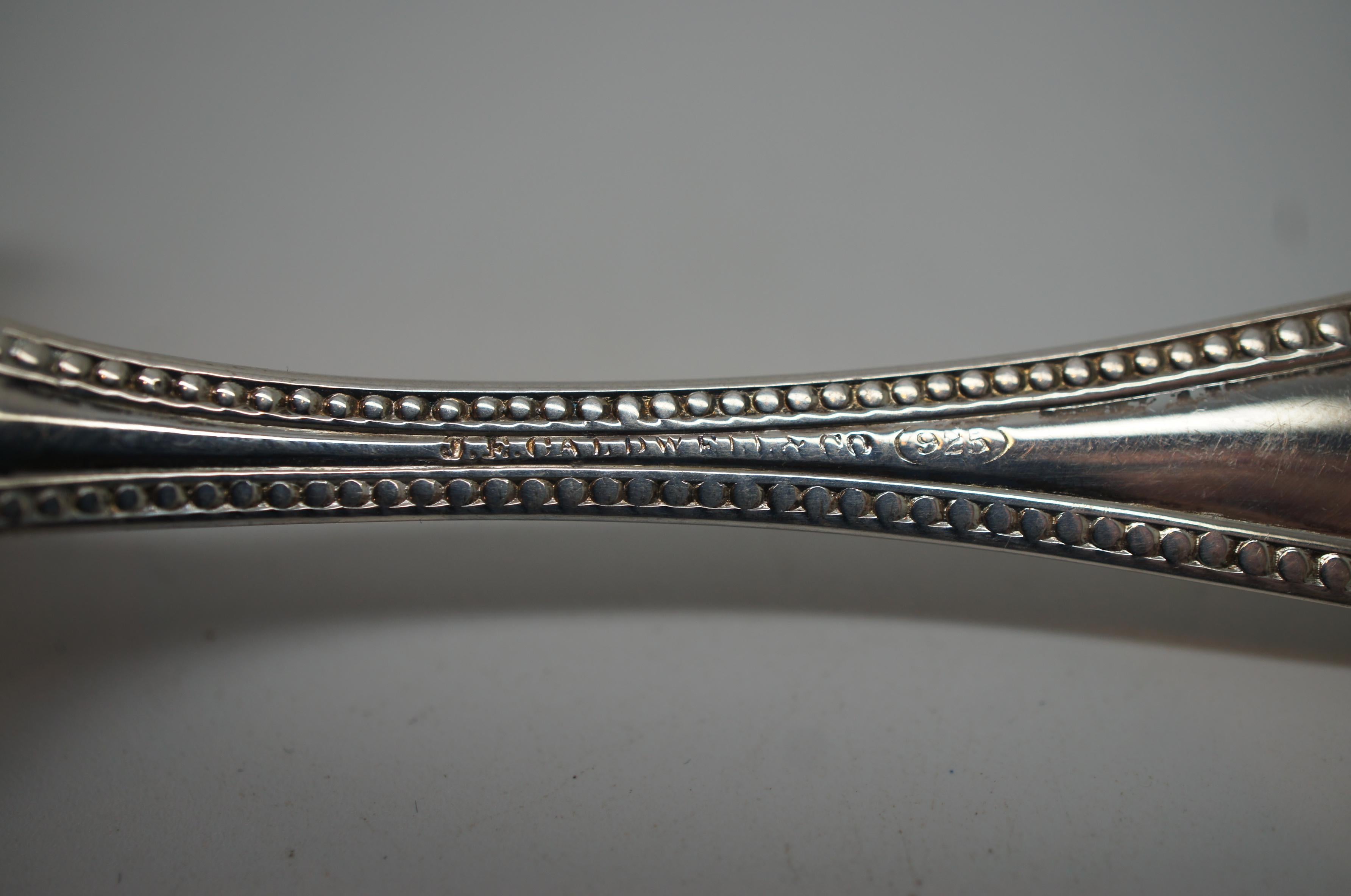 12 Cucharas de té antiguas de plata de ley JE Caldwell Jd Chase Monograma D 2