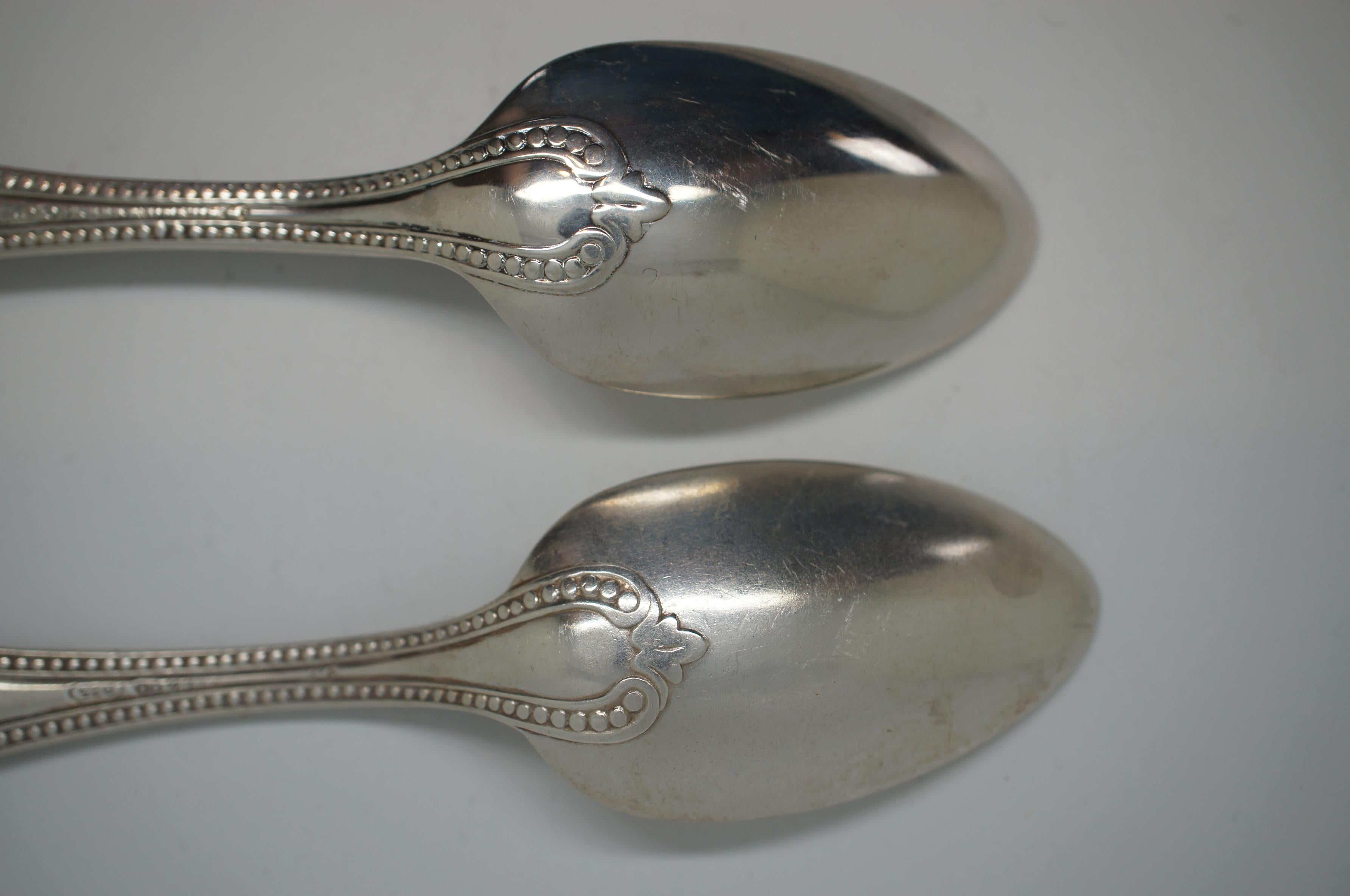 12 Antique JE Caldwell Jd Chase Sterling Silver Tea Spoons Monogram D For Sale 1