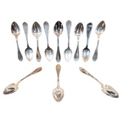 12 Antique JE Caldwell Jd Chase Sterling Silver Tea Spoons Monogram D