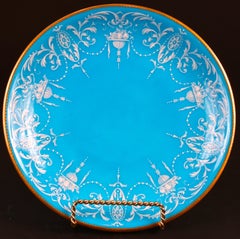 12 Antique Minton Pate-Sur-Pate Bleu Celeste Plates