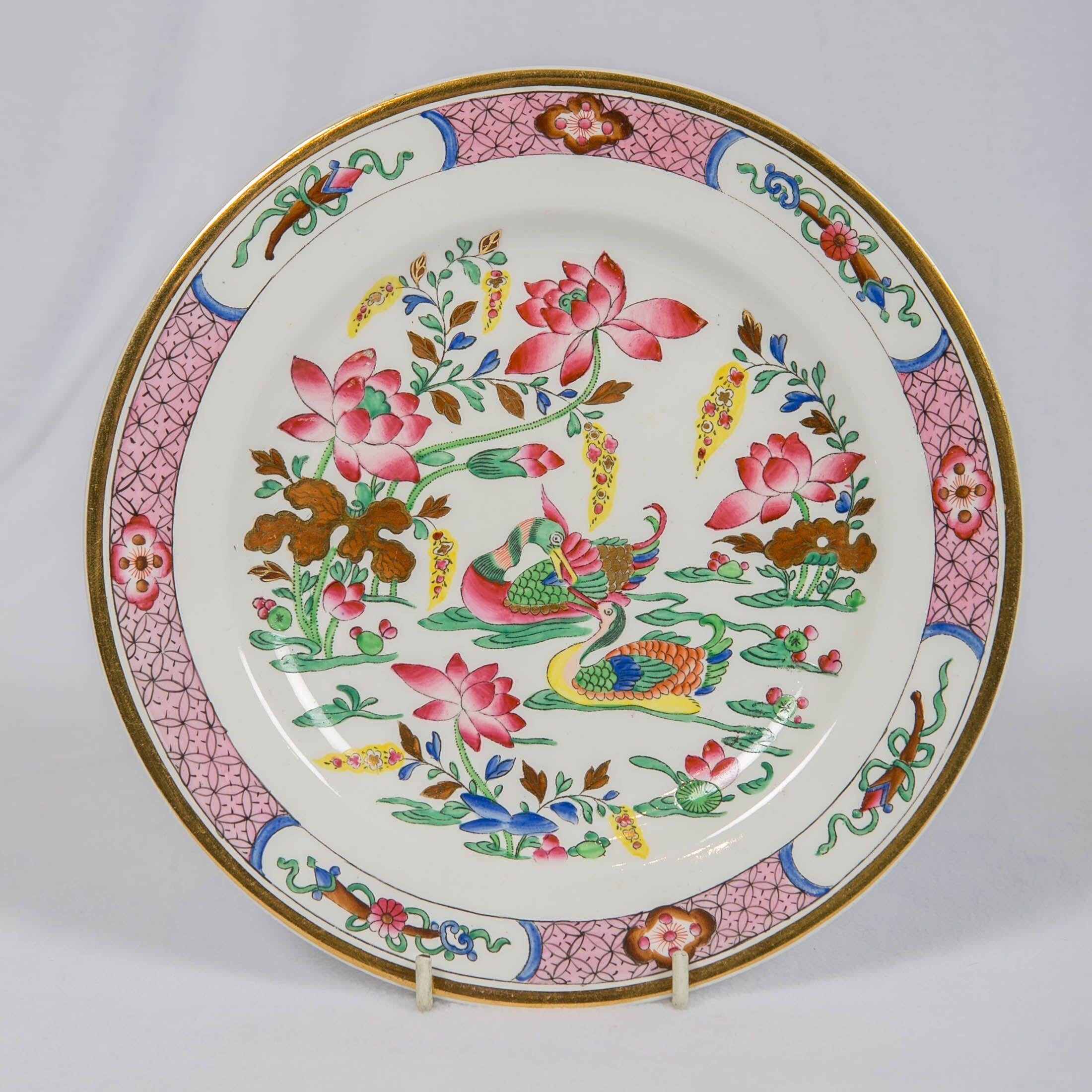 WHY WE LOVE IT: The bright pink!
We are pleased to offer this set of twelve antique porcelain plates in the Spode 