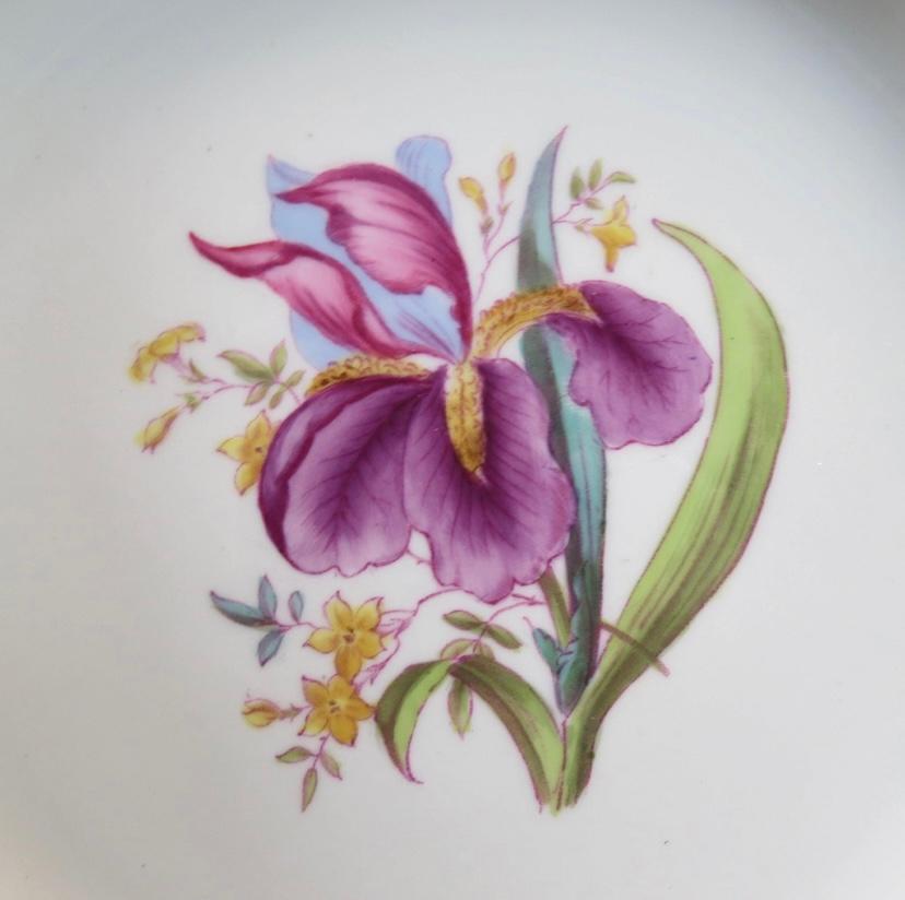 Hand-Crafted 12 Antique Tiffany Hand Painted Dessert Plates by Copeland Spode England