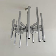 12 Arm 24 Lights Chrome Gaetano Sciolari Chandelier