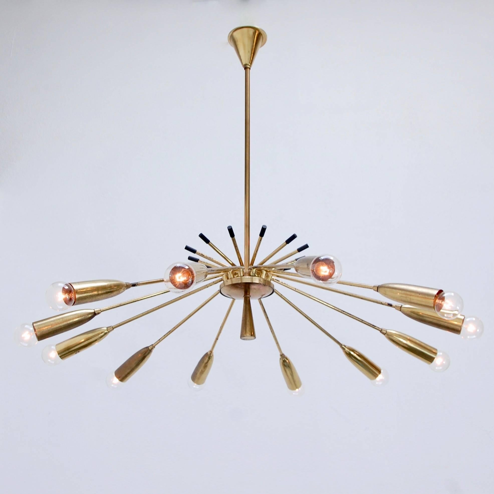 Mid-Century Modern Twelve-Arm Modernist Chandelier