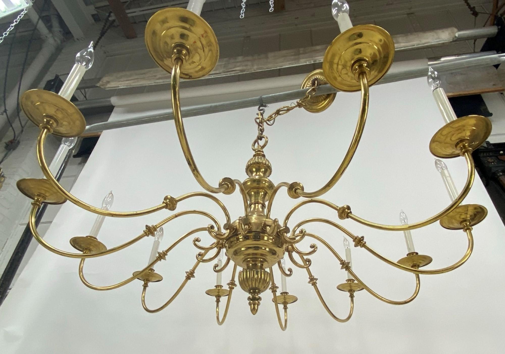 12 arm brass chandelier
