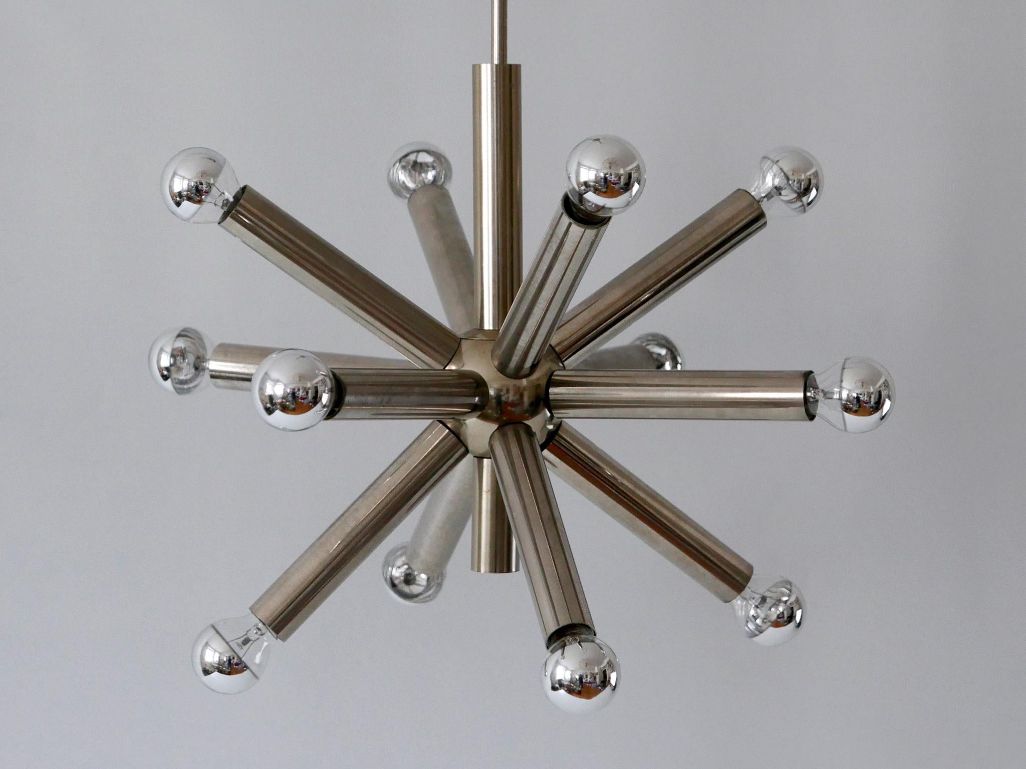 Lustre ou lampe à suspension Spoutnik à 12 bras, moderne du milieu du siècle dernier, Allemagne, années 1960 en vente 1