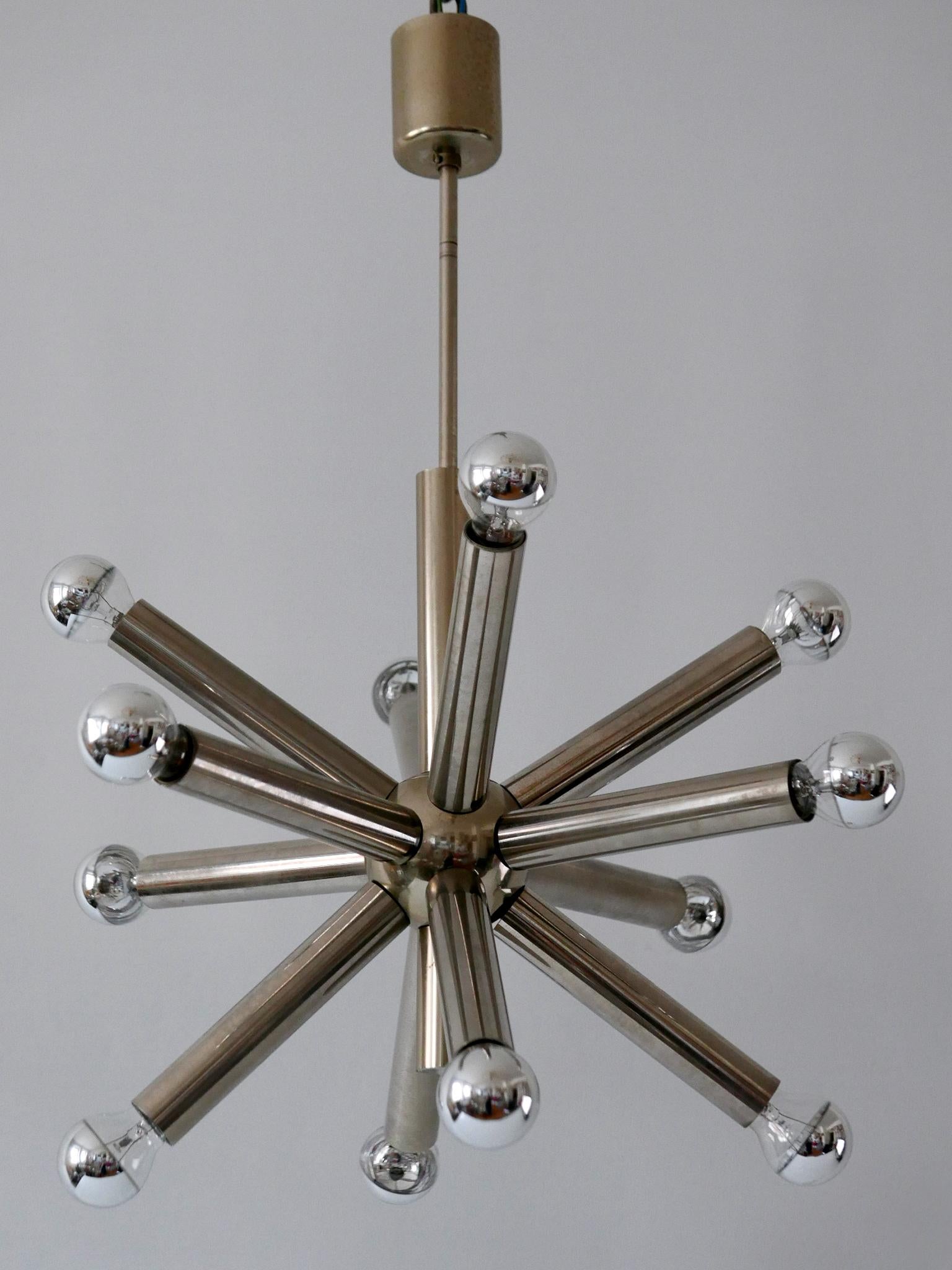 Lustre ou lampe à suspension Spoutnik à 12 bras, moderne du milieu du siècle dernier, Allemagne, années 1960 en vente 2