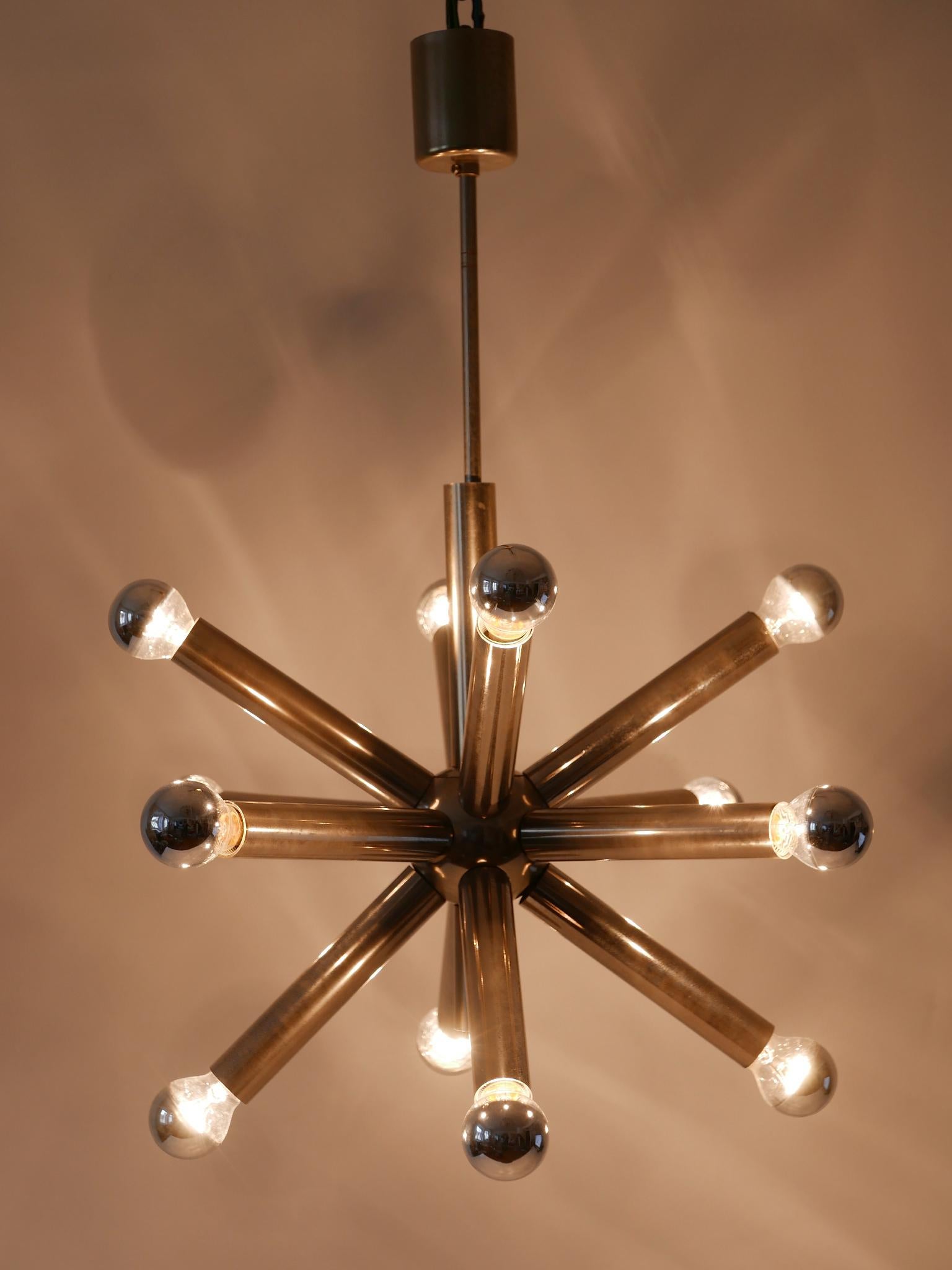 Mid-20th Century 12-Armed Mid-Century Modern Sputnik Chandelier or Pendant Lamp, 1960s, Germany For Sale