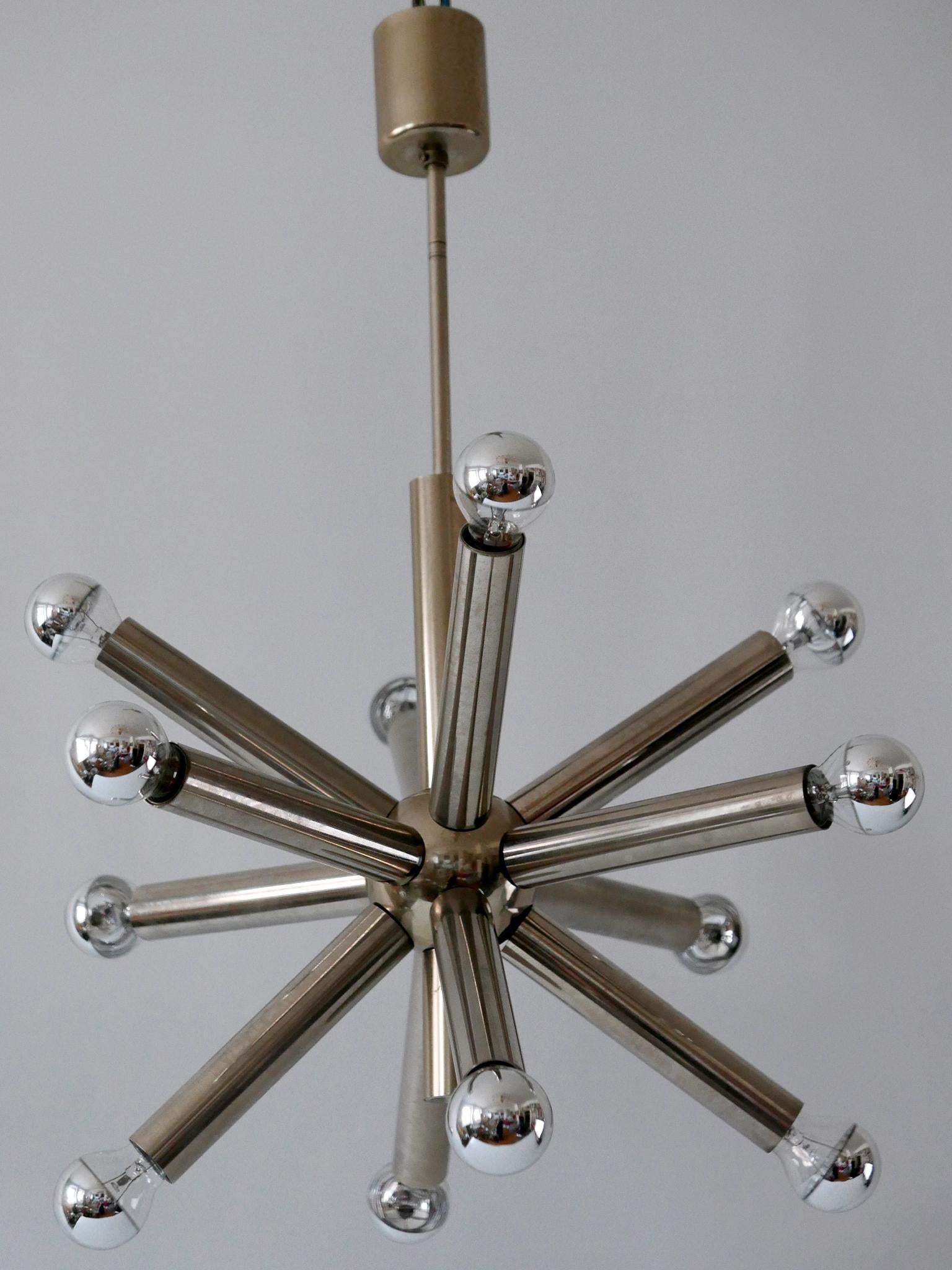 Lustre ou lampe à suspension Spoutnik à 12 bras, moderne du milieu du siècle dernier, Allemagne, années 1960 Bon état - En vente à Munich, DE