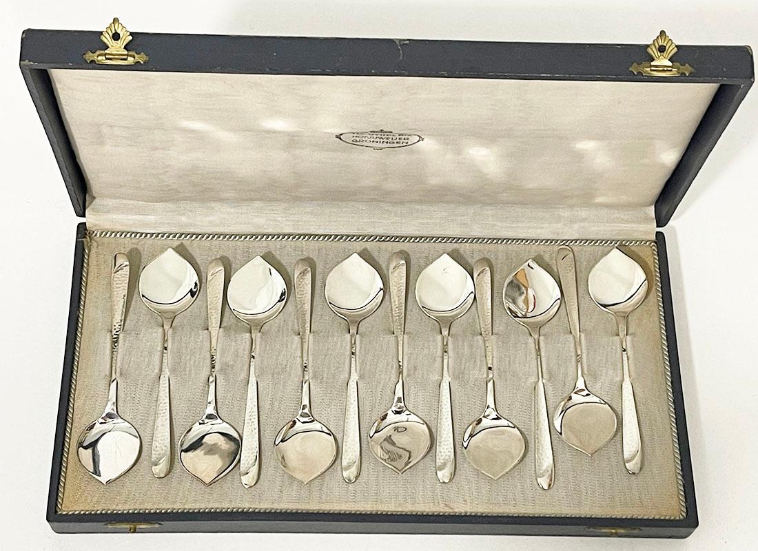 12 cucchiai da ghiaccio in argento olandese Art Deco di Gerritsen & Van Kempen, anni '30 in vendita 2