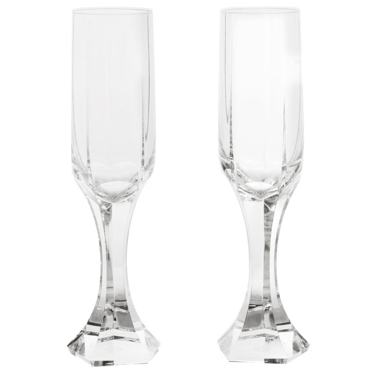 12 Baccarat "Mercure" Fluted Champagne Glasses For Sale