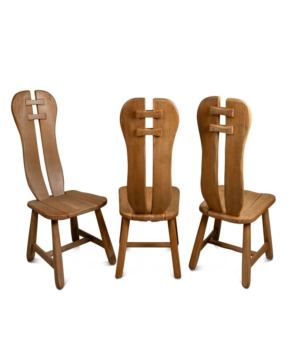 12 chaise belge en chêne par De Puydt Excellent état - En vente à Saint-Ouen-sur-Seine, FR