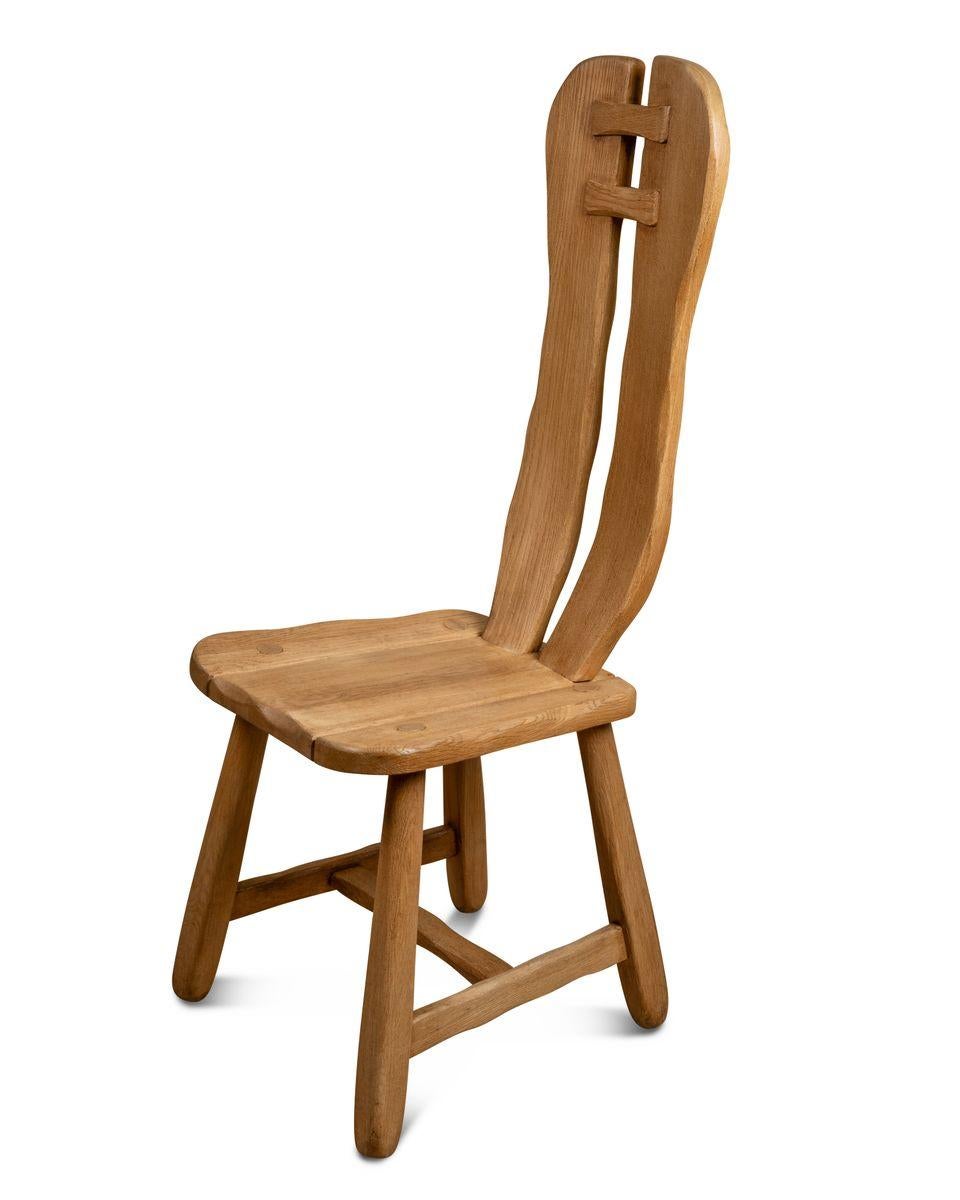 20ième siècle 12 chaise belge en chêne par De Puydt en vente