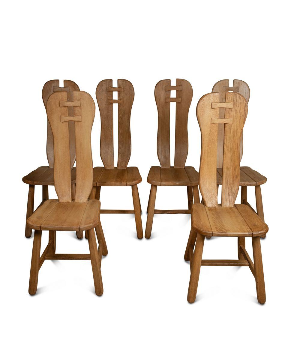 Chêne 12 chaise belge en chêne par De Puydt en vente