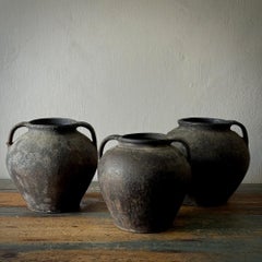 12 Black Terra Cotta Pots