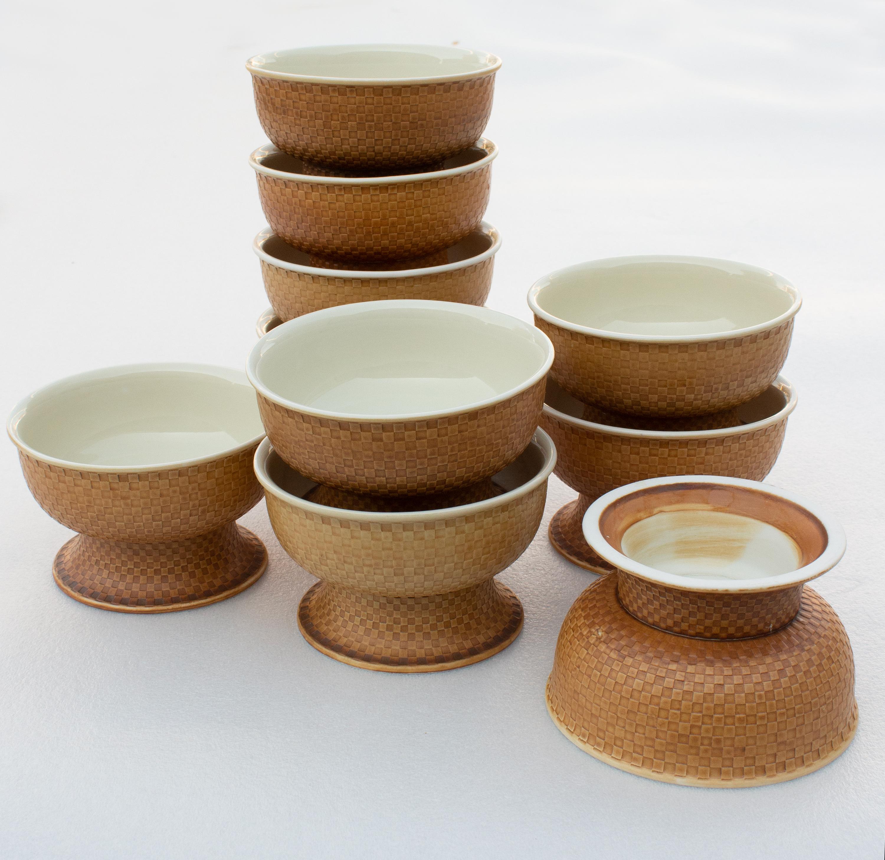 Swedish 12 Bowls with Terracotta Glaze by Signe Persson Melin for Boda Nova, Sweden For Sale