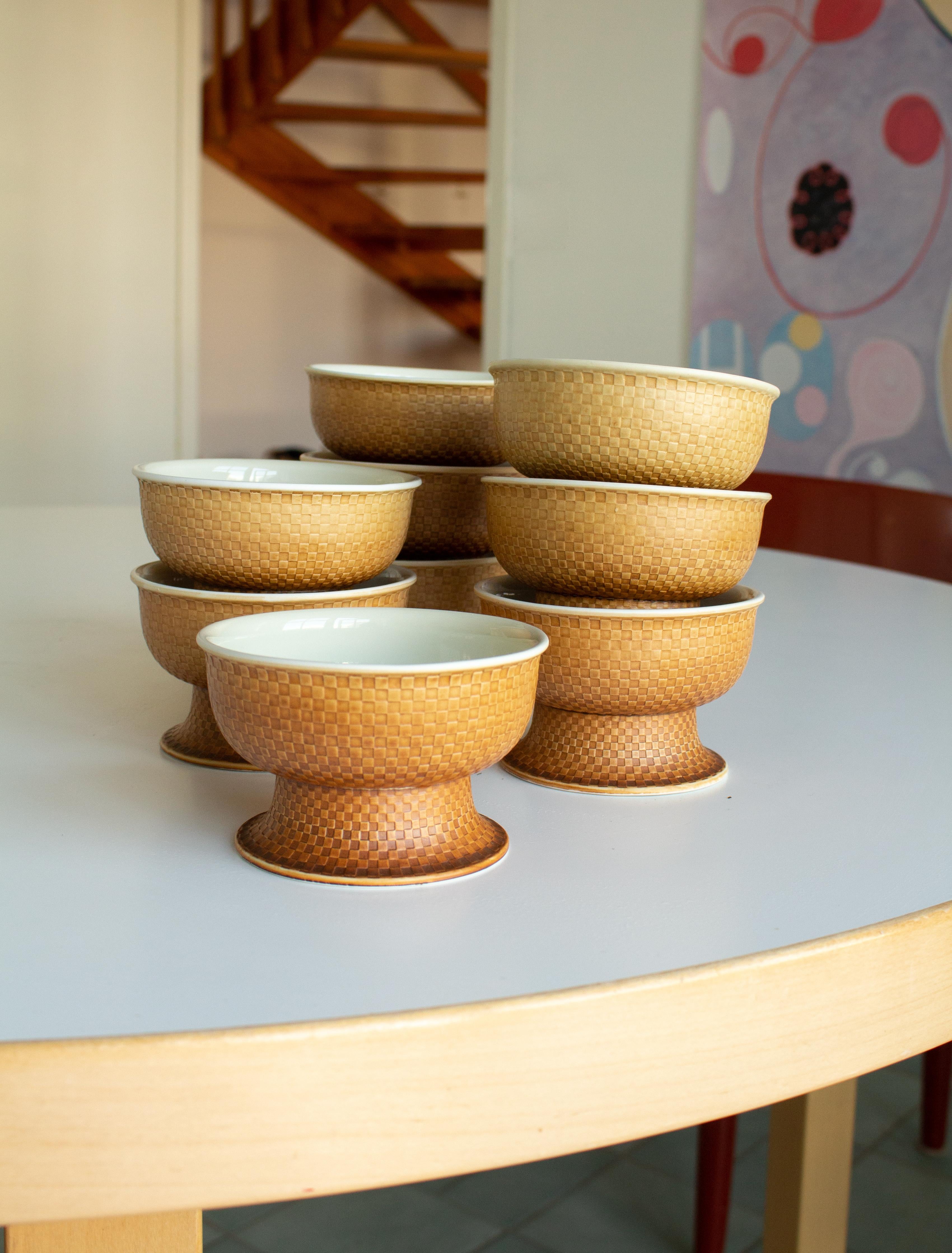 Late 20th Century 12 Bowls with Terracotta Glaze by Signe Persson Melin for Boda Nova, Sweden For Sale