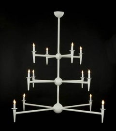 Lampadario in gesso a 12 bracci dell’Atelier Bourgeois Boheme
