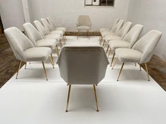 12 Stühle mit Messingbeinen von Pagani Partner von Gio Ponti & Lina Bo Bardi, 1952, Arflex