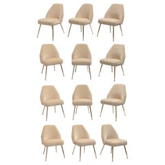 12 Sillas Campanula de latón y mohair de Pagani (socio de Gio Ponti) Arflex 1952
