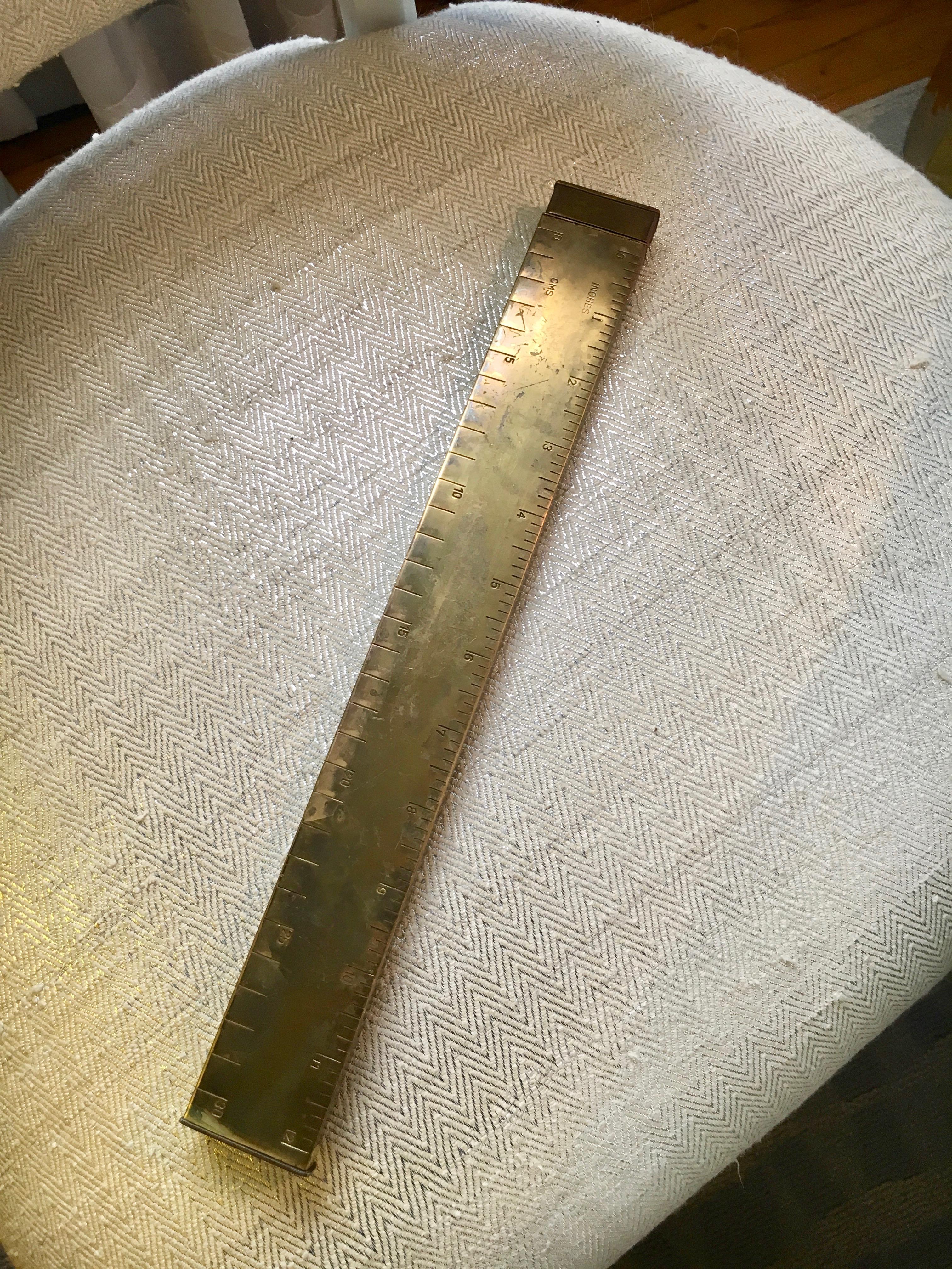 20th Century Brass Ruler with Lighter