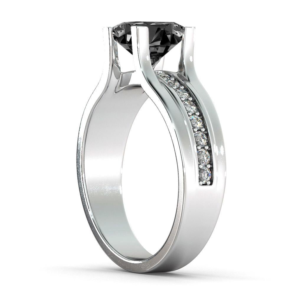 princess cut engagement rings with black diamond accents
