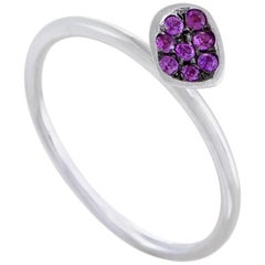 .12 Carat 18 Karat White Gold Ruby Pave Ring