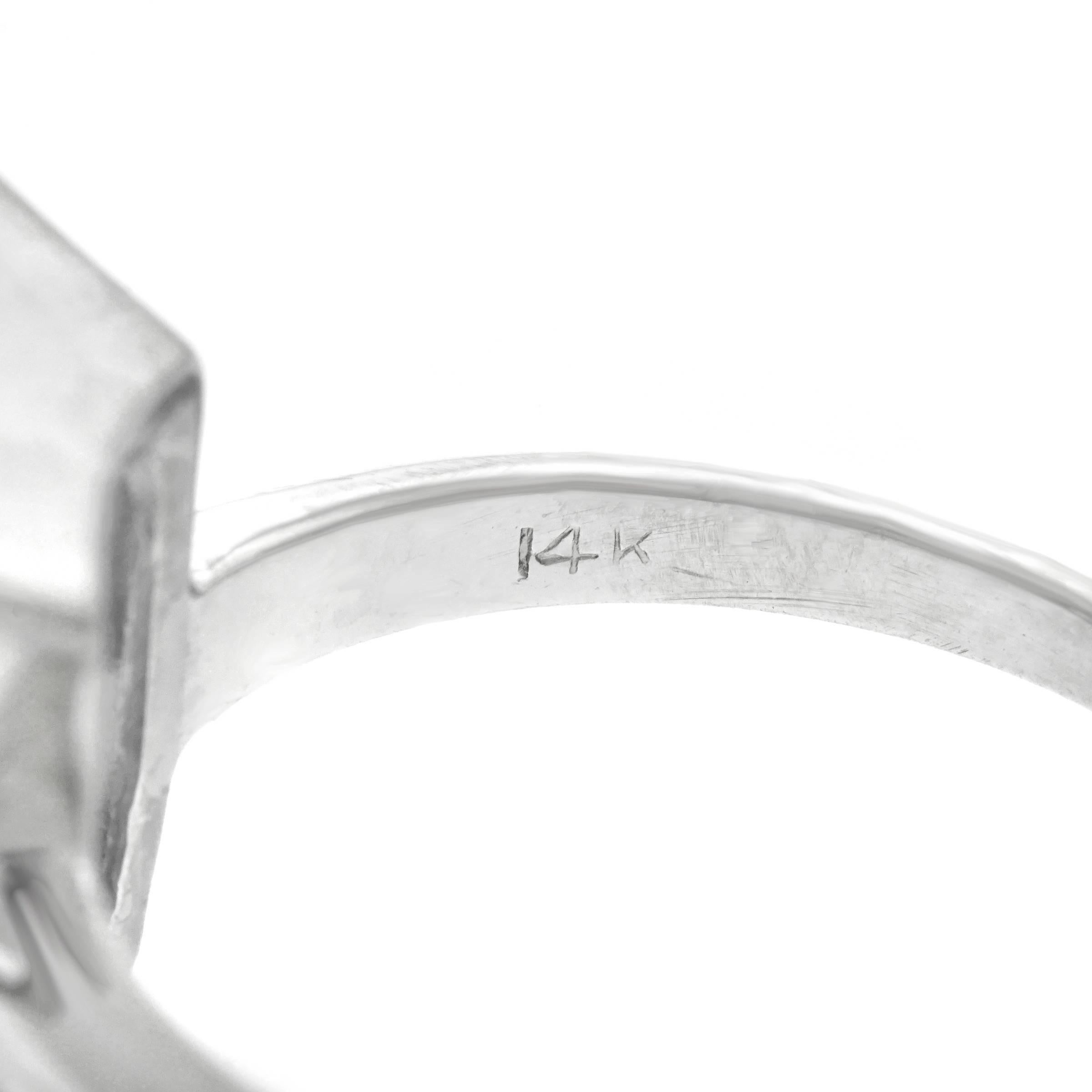 Women's or Men's 12 Carat Aquamarine Set Gold Ring