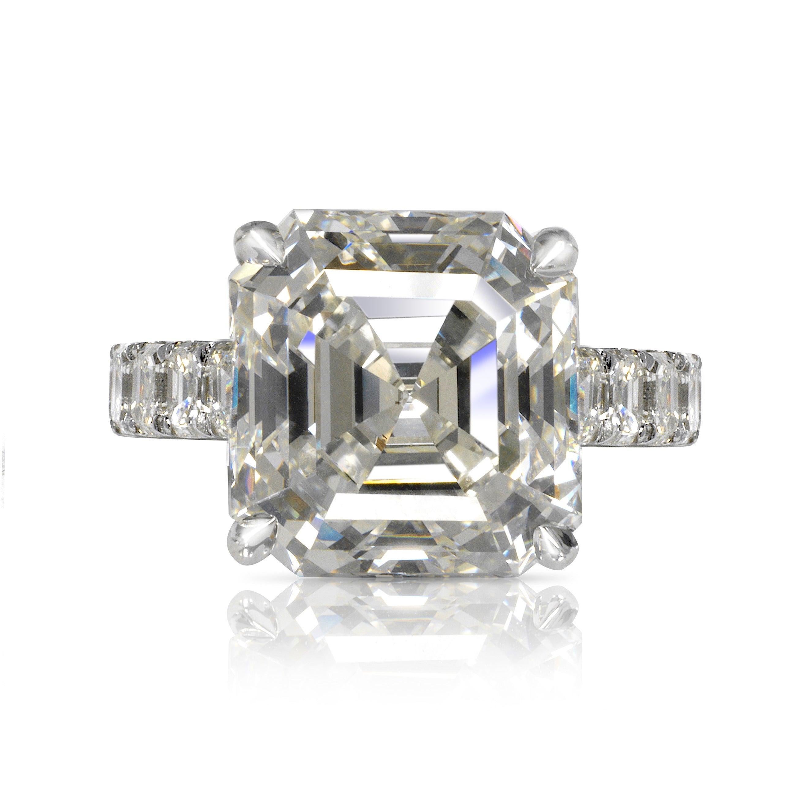 ZELLA ASSCHER CUT DIAMOND ENGAGEMENT RING BY MIKE NEKTA

GIA CERTIFIED 
 
Center Diamond:
Carat Weight: 8.6 Carats
Color : J
Clarity: VS2
Style: ASSCHER CUT / SQUARE EMERALD CUT
Measurements: 11.8 x 11.3 x 7.7 mm


Ring:
Metal: 18K WHITE GOLD 