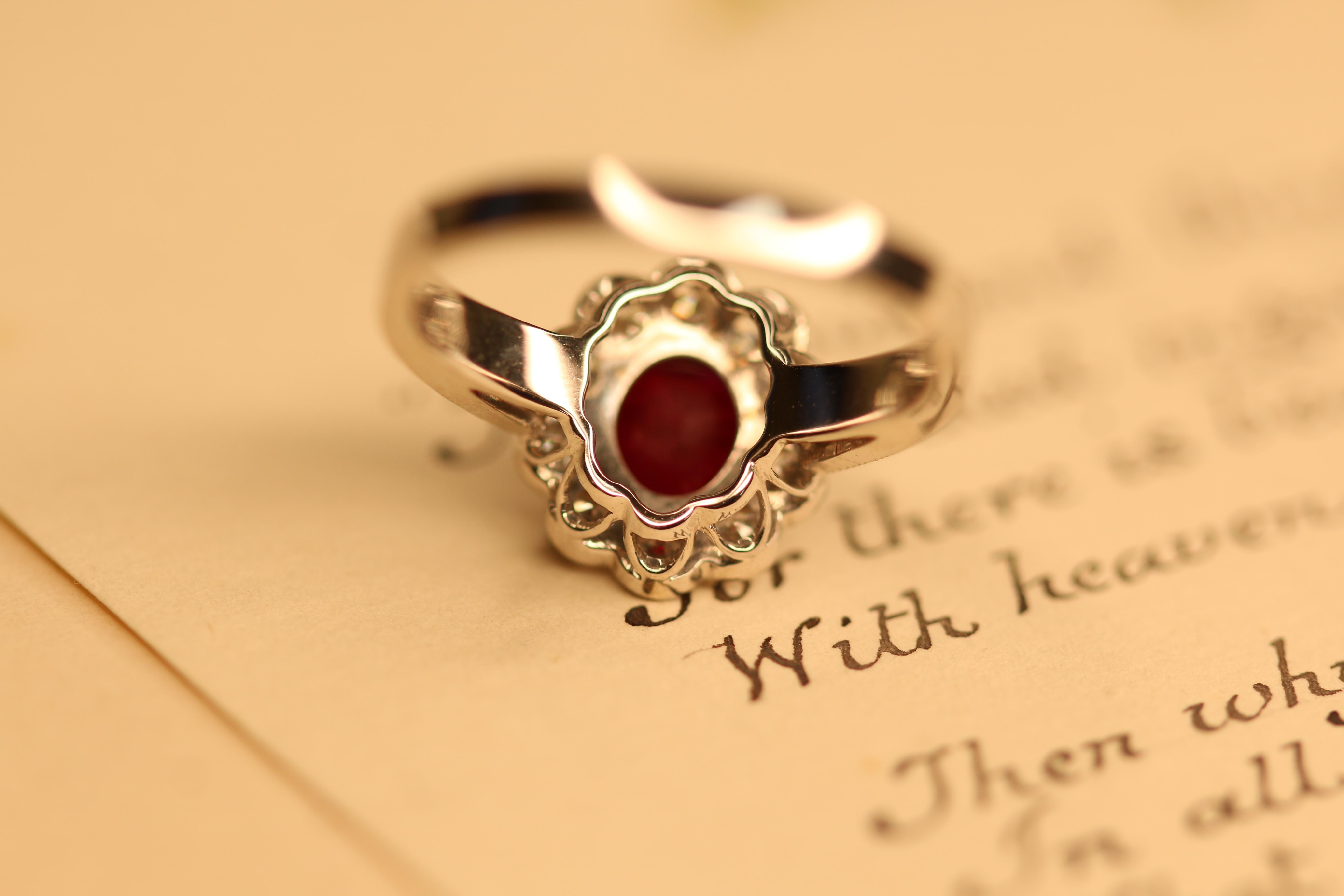 Burma No Heat Pigeon Blood SSEF Certified Ruby and Diamond Ring 1