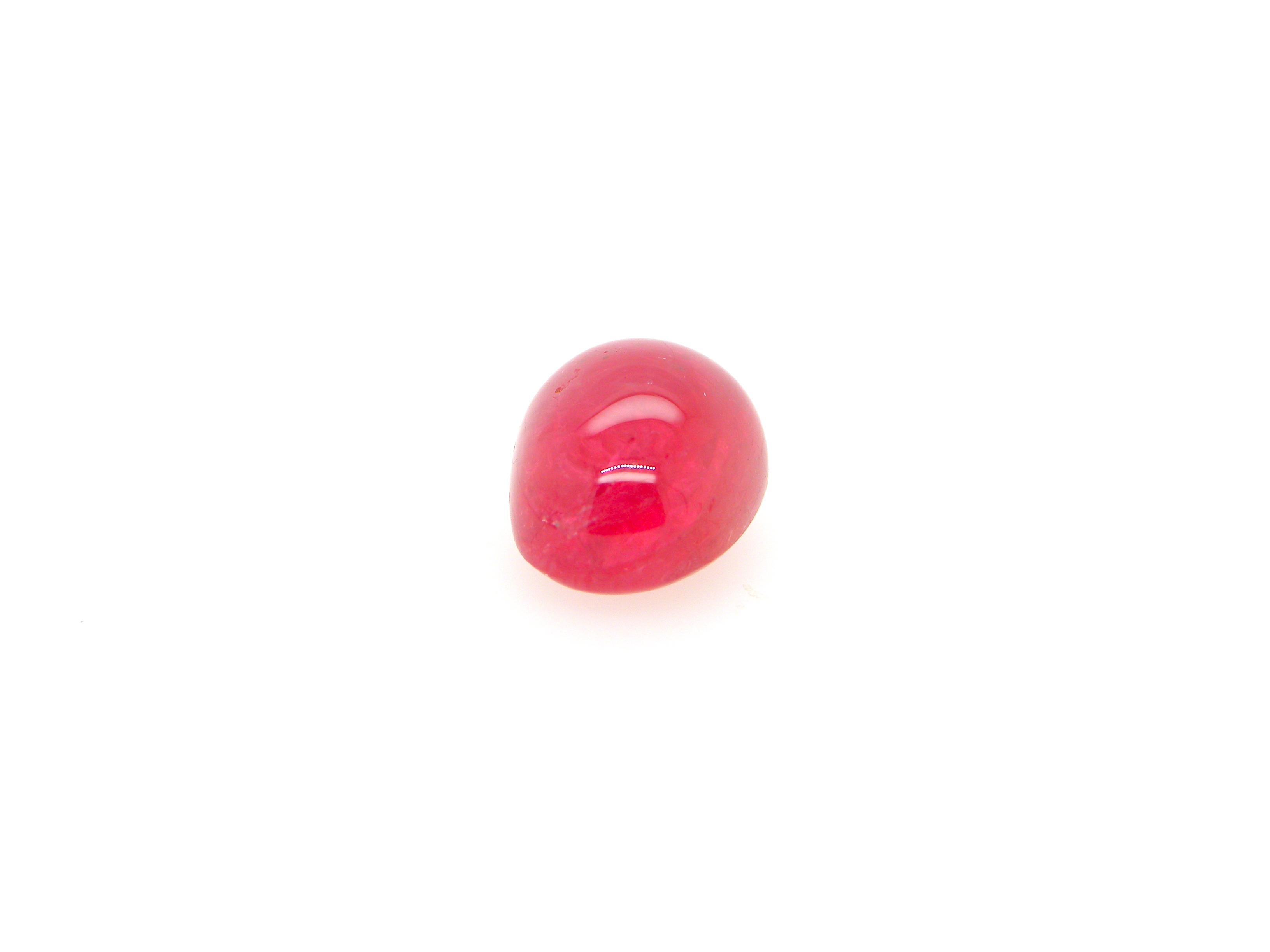 Contemporary 12 Carat Burma No Heat Red Spinel Cabochon For Sale